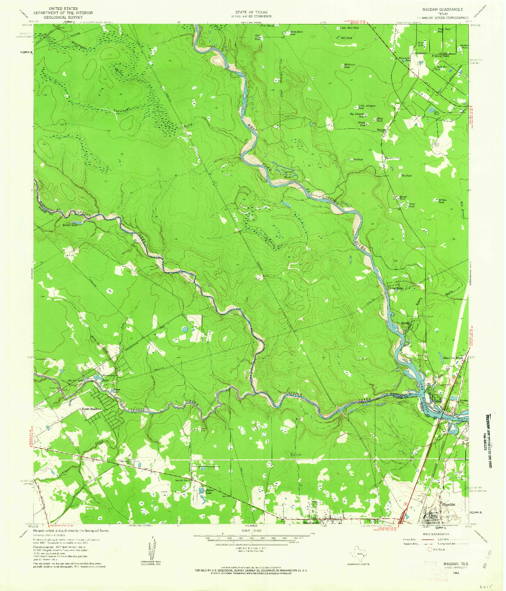 USGS 1:24000-SCALE QUADRANGLE FOR MAEDAN, TX 1961