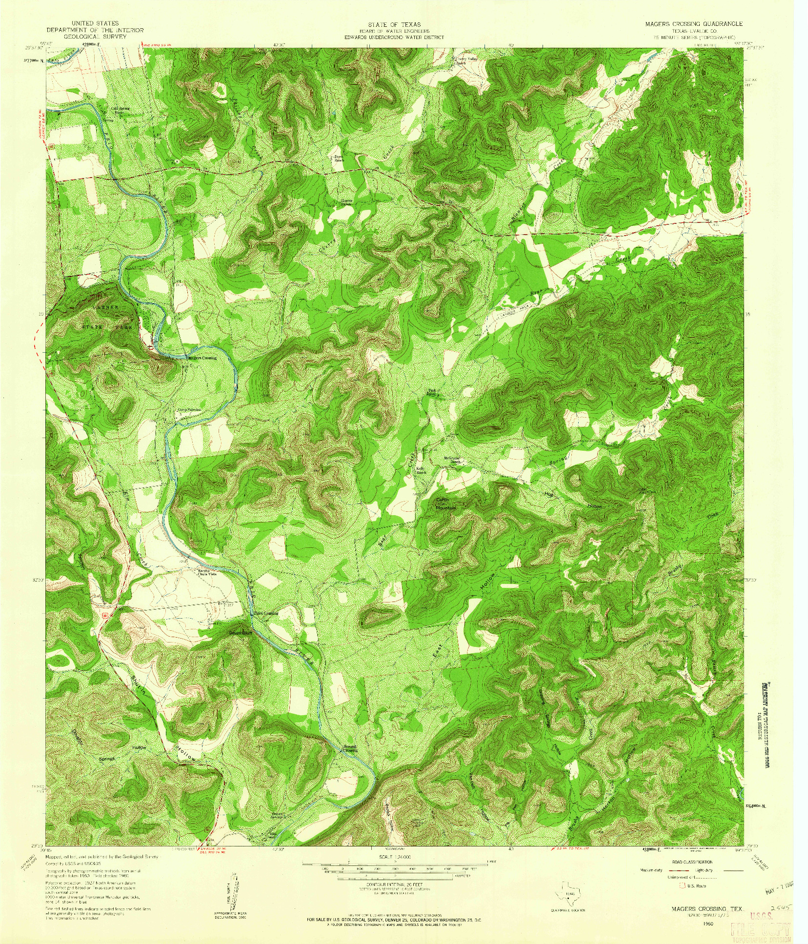 USGS 1:24000-SCALE QUADRANGLE FOR MAGERS CROSSING, TX 1960