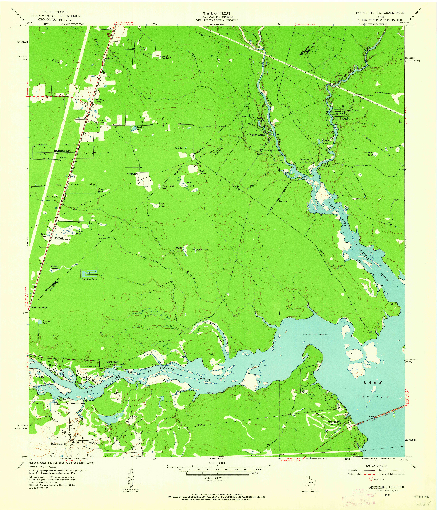 USGS 1:24000-SCALE QUADRANGLE FOR MOONSHINE HILL, TX 1961
