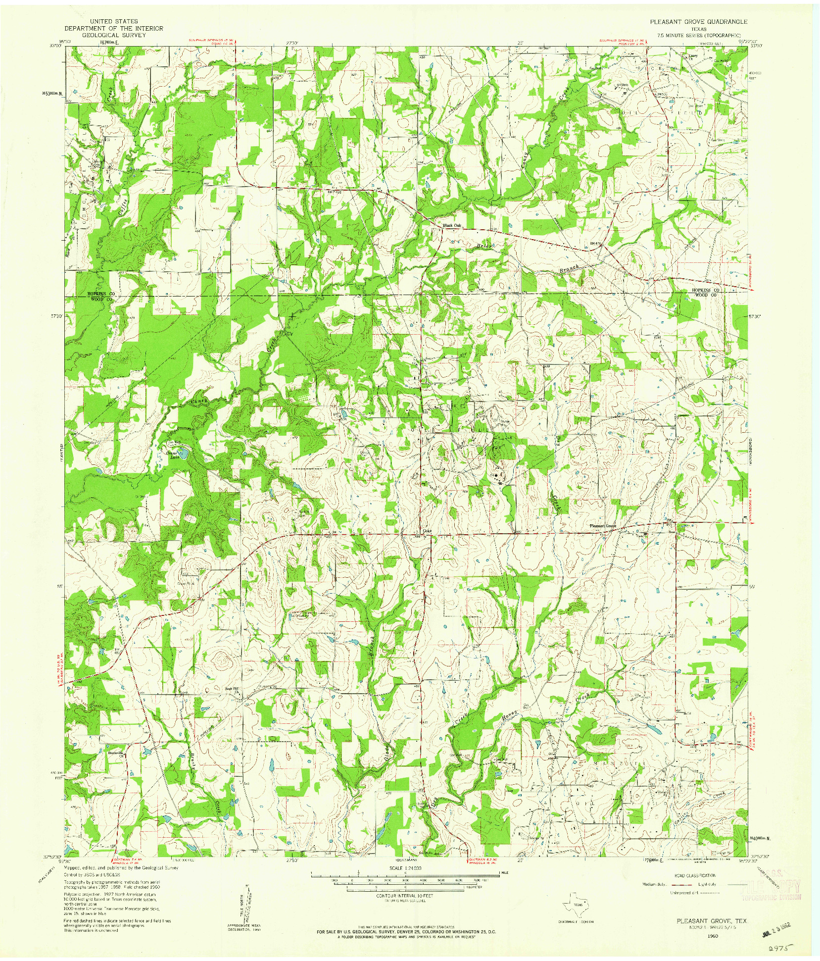 USGS 1:24000-SCALE QUADRANGLE FOR PLEASANT GROVE, TX 1960