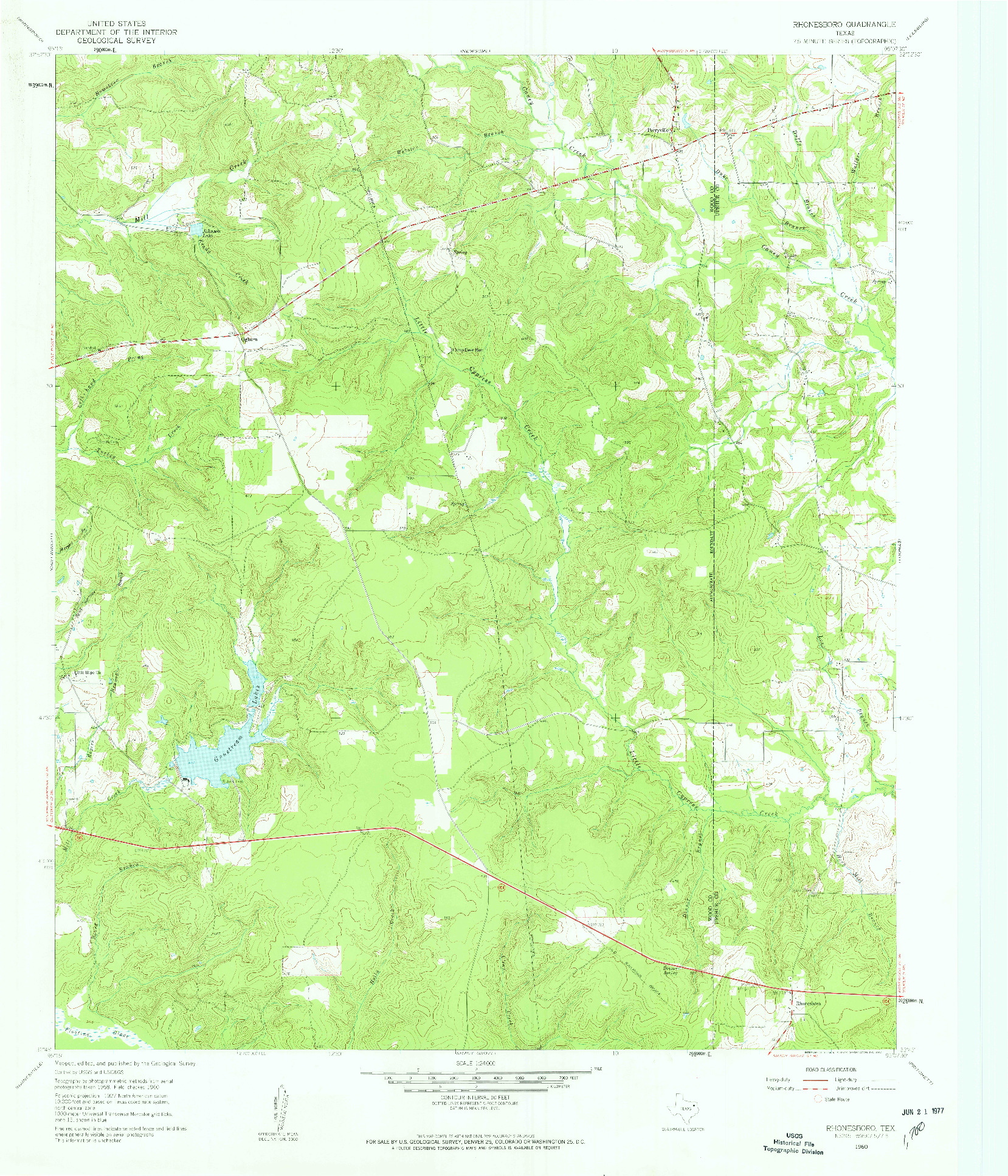 USGS 1:24000-SCALE QUADRANGLE FOR RHONESBORO, TX 1960