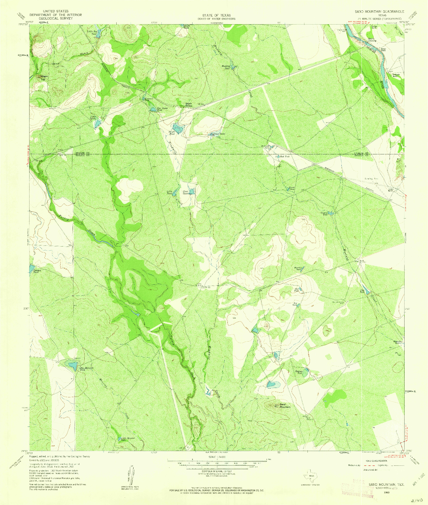 USGS 1:24000-SCALE QUADRANGLE FOR SAND MOUNTAIN, TX 1960