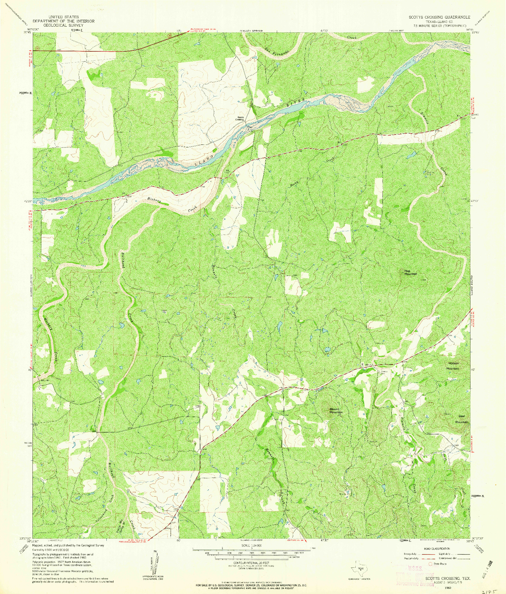 USGS 1:24000-SCALE QUADRANGLE FOR SCOTTS CROSSING, TX 1960