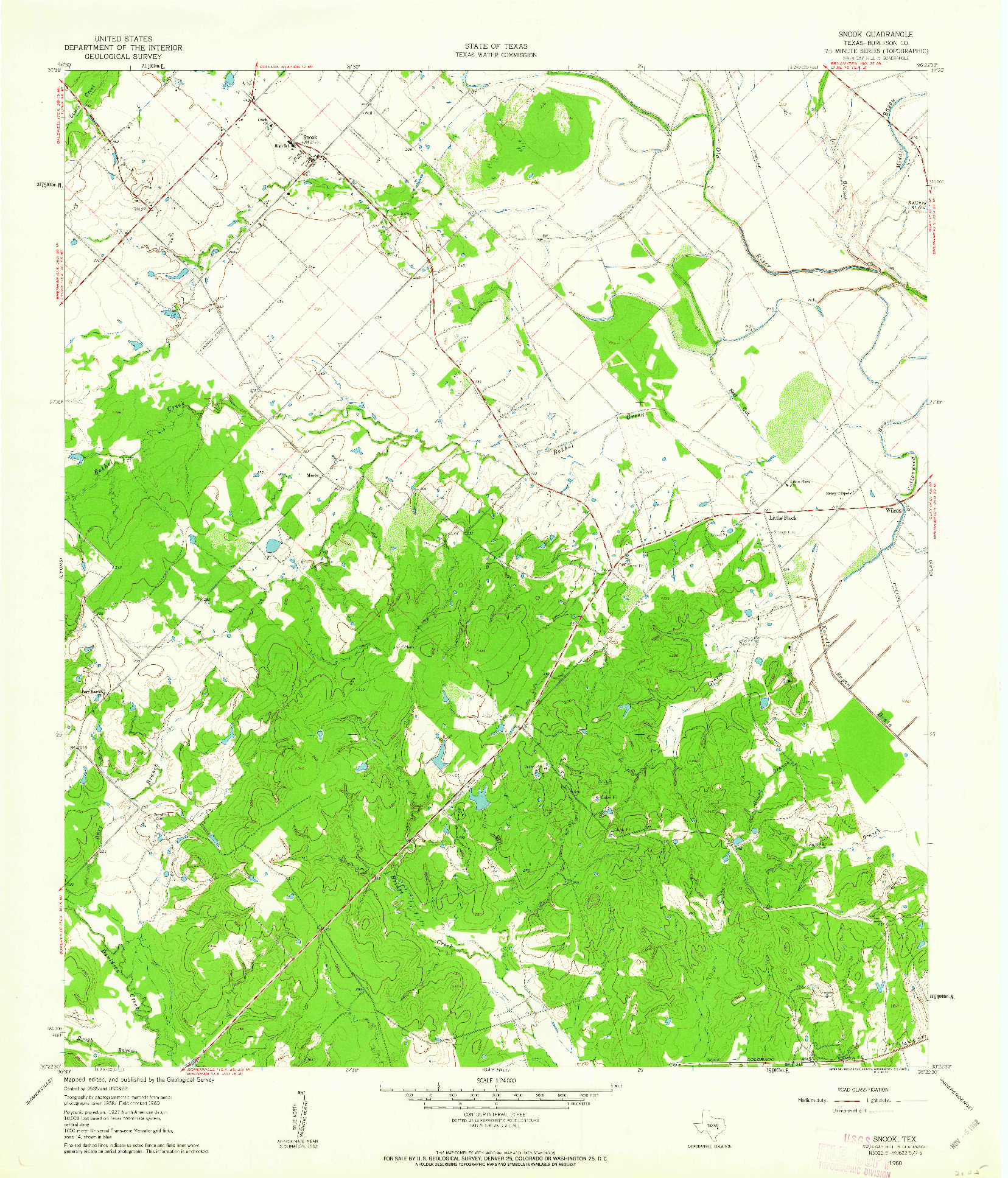 USGS 1:24000-SCALE QUADRANGLE FOR SNOOK, TX 1960