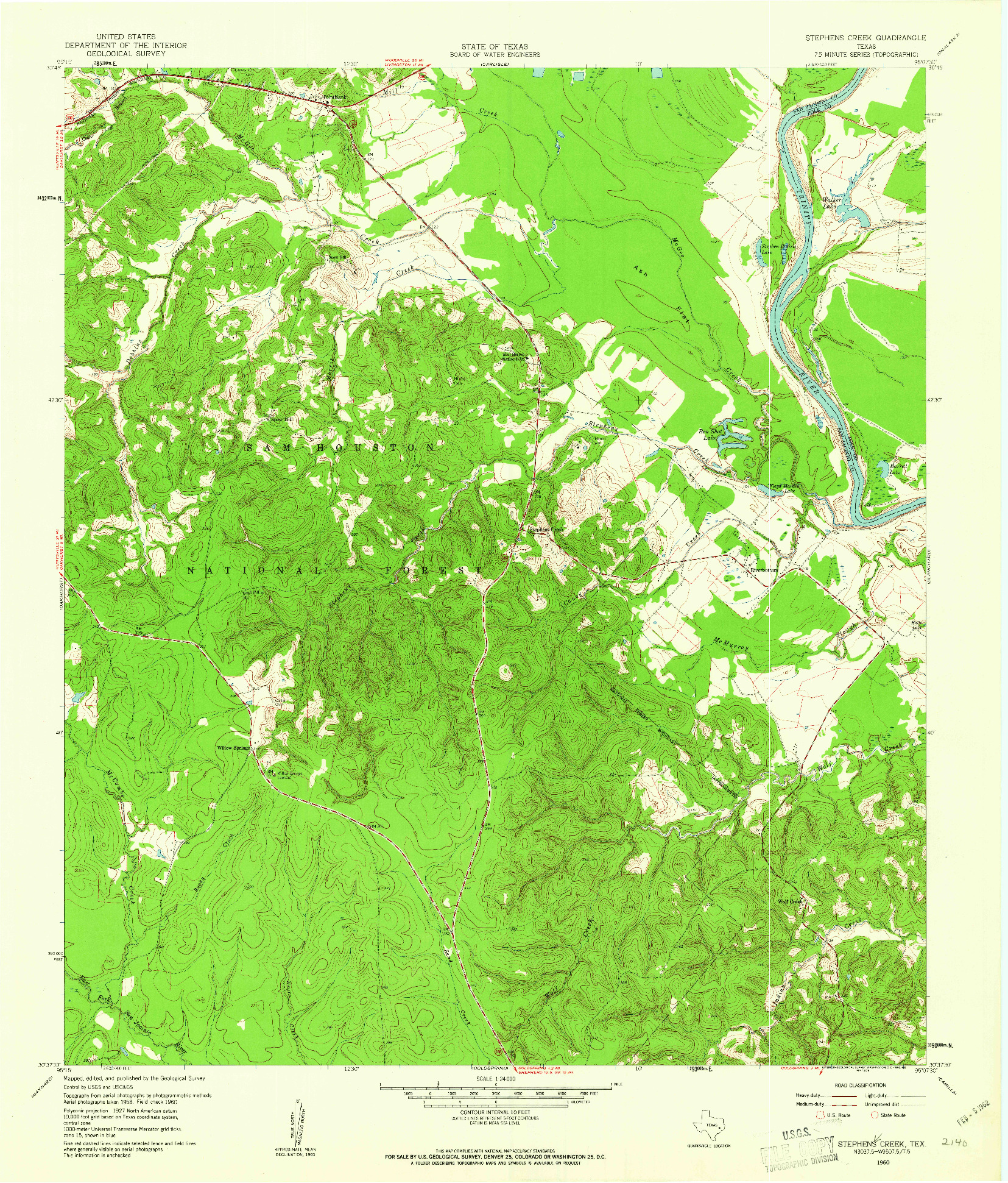 USGS 1:24000-SCALE QUADRANGLE FOR STEPHEN CREEK, TX 1960