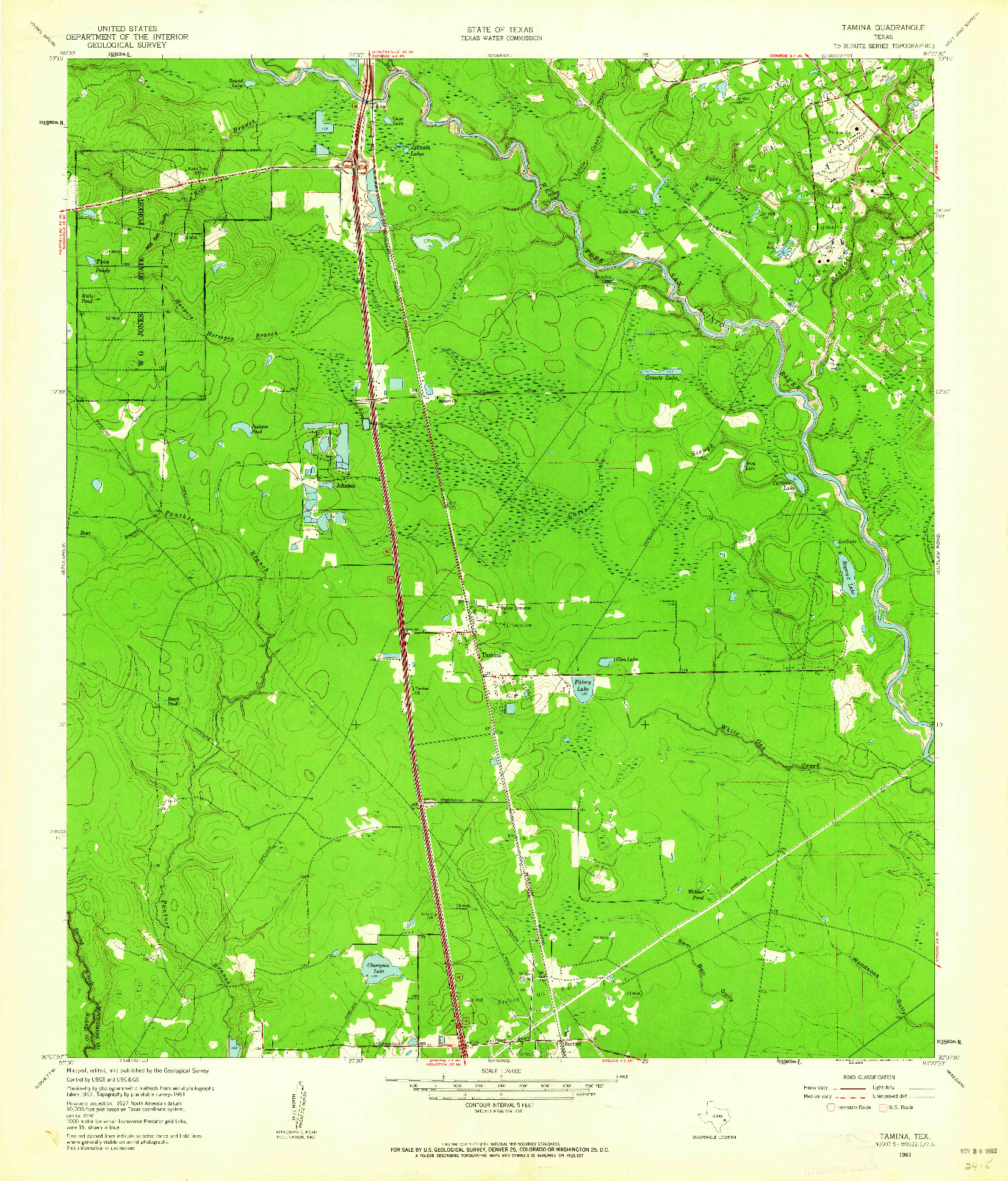 USGS 1:24000-SCALE QUADRANGLE FOR TAMINA, TX 1961