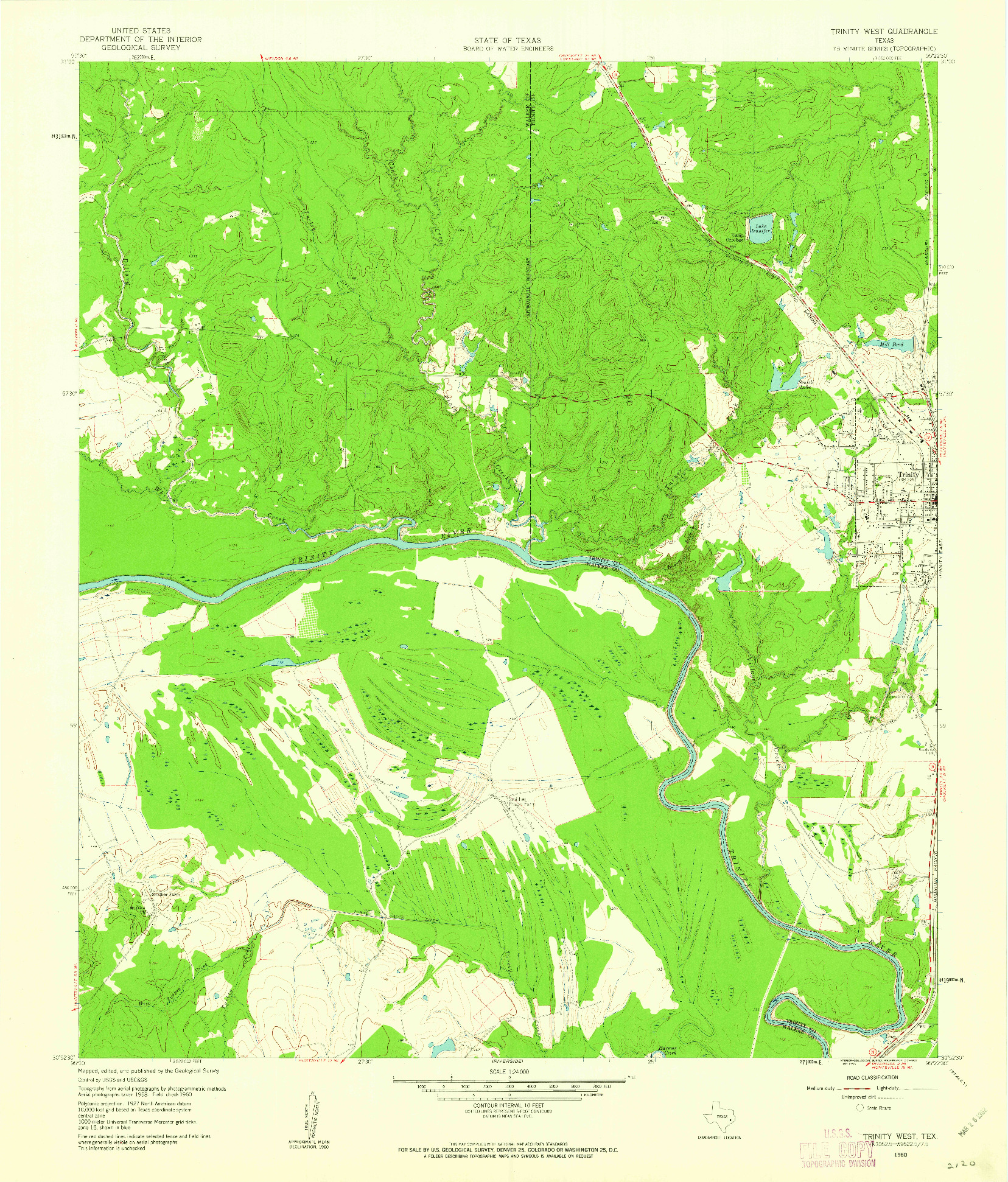 USGS 1:24000-SCALE QUADRANGLE FOR TRINITY WEST, TX 1960