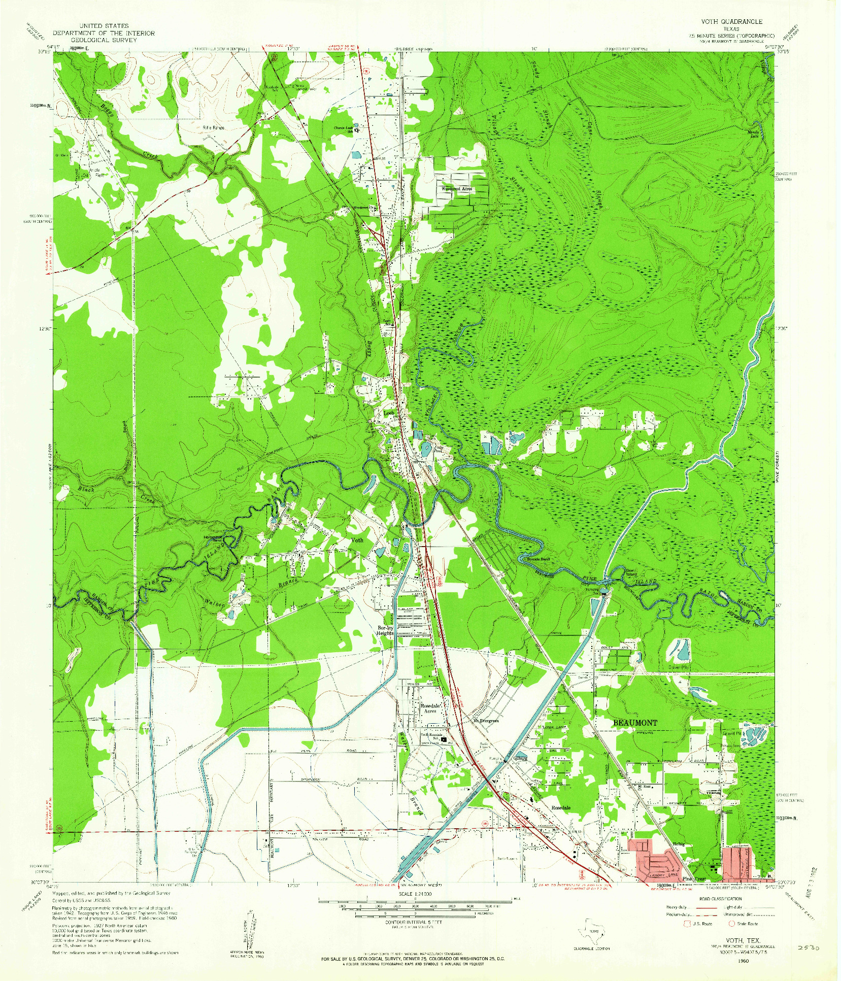 USGS 1:24000-SCALE QUADRANGLE FOR VOTH, TX 1960