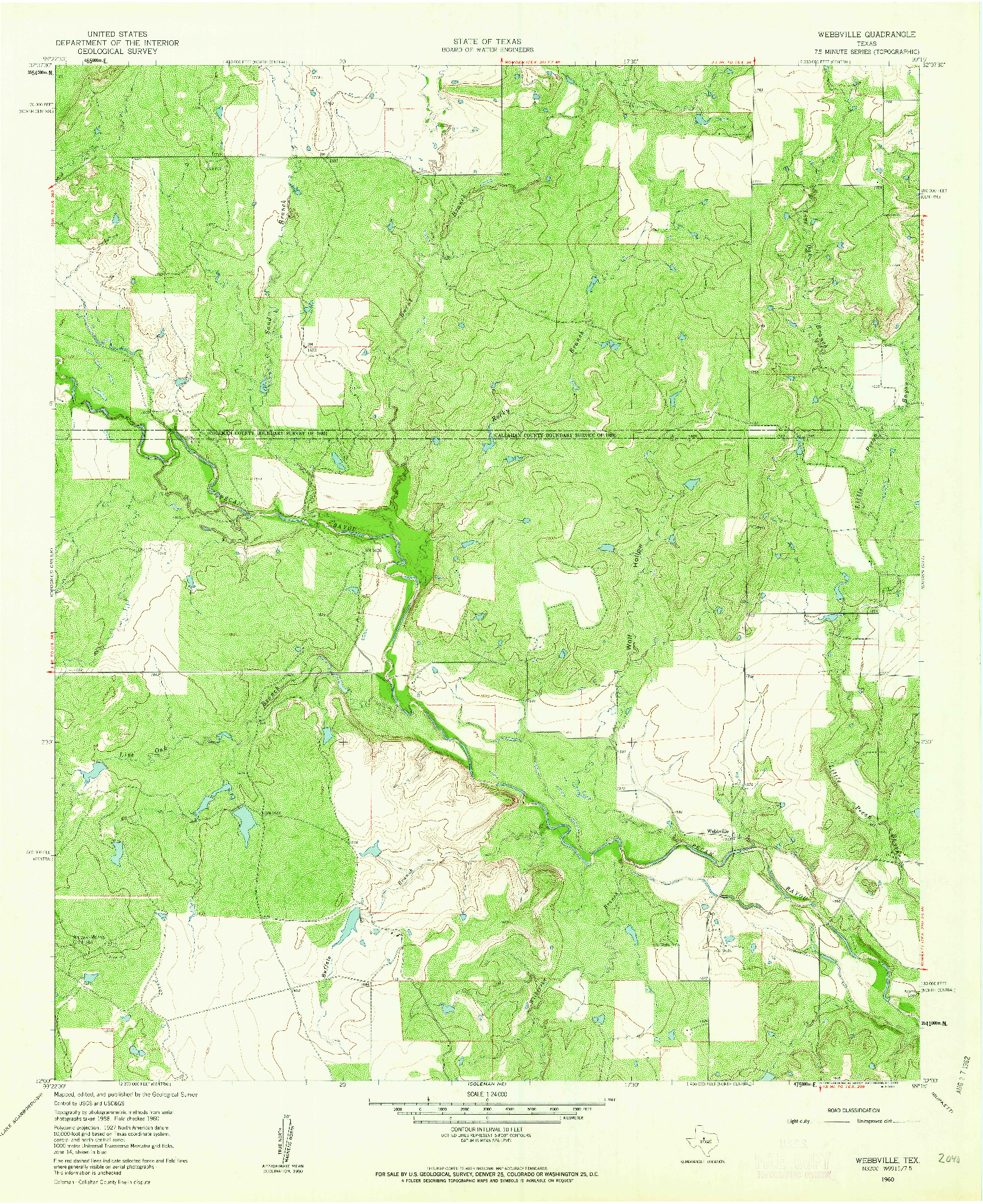 USGS 1:24000-SCALE QUADRANGLE FOR WEBBVILLE, TX 1960