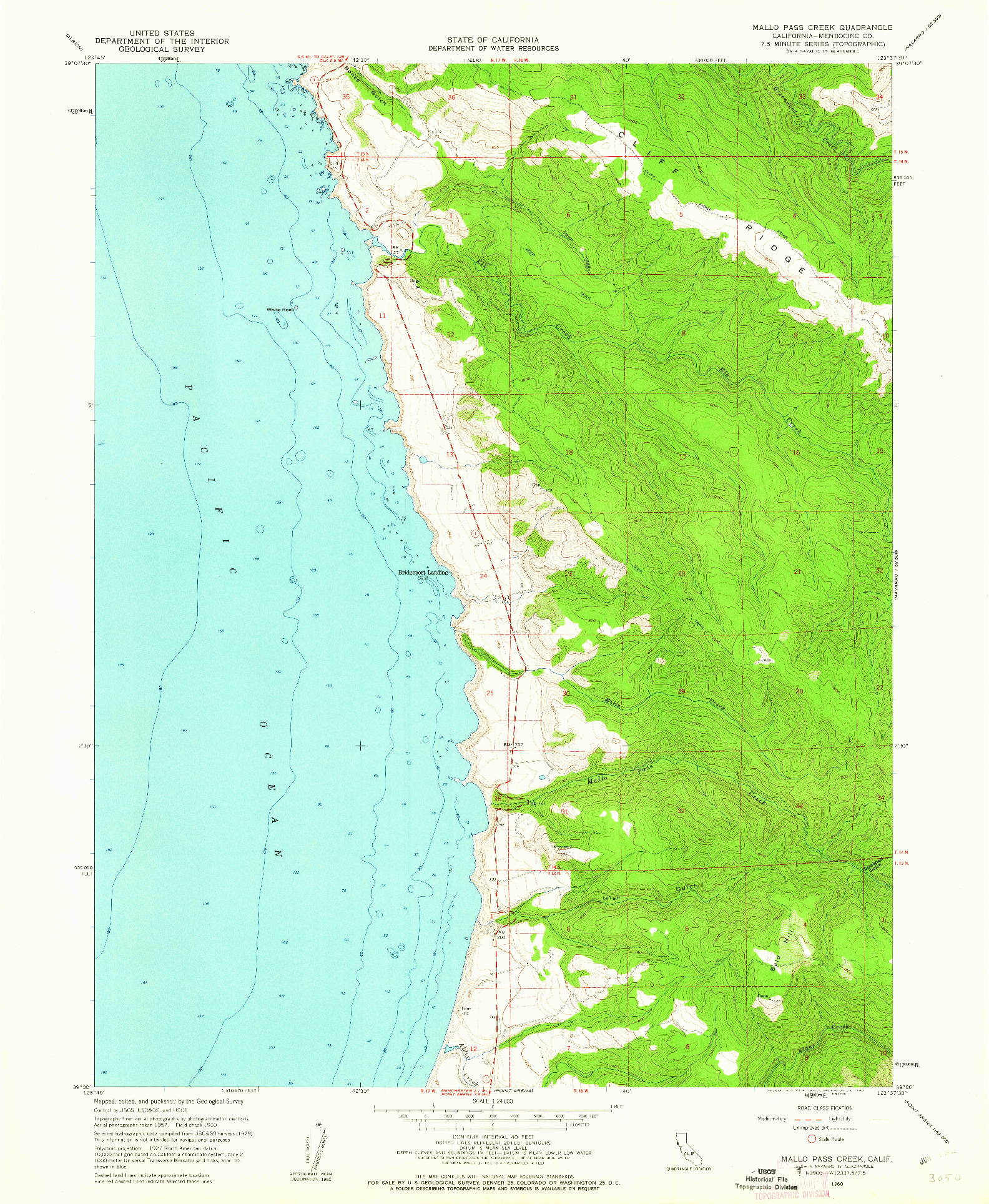 USGS 1:24000-SCALE QUADRANGLE FOR MALLO PASS CREEK, CA 1960