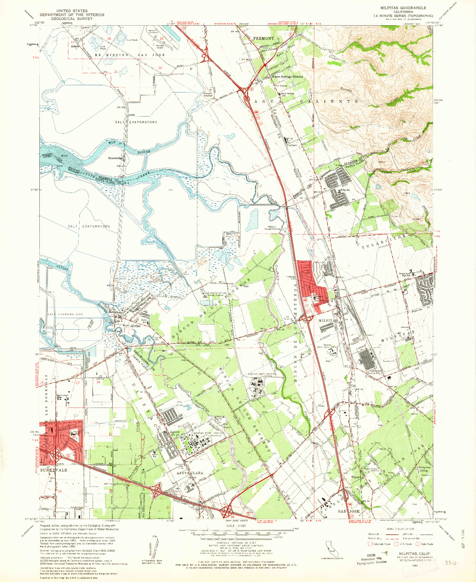 USGS 1:24000-SCALE QUADRANGLE FOR MILPITAS, CA 1961