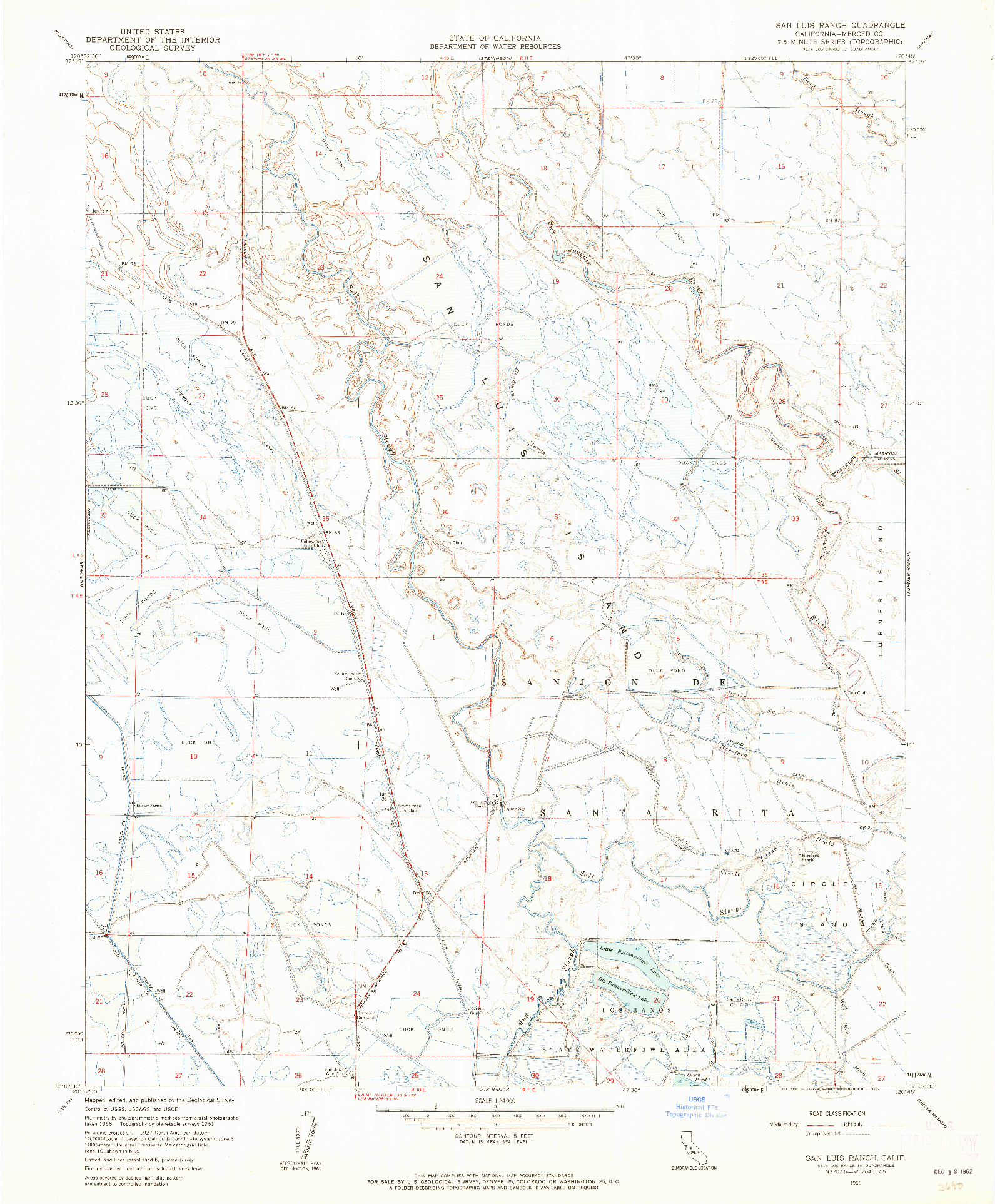 USGS 1:24000-SCALE QUADRANGLE FOR SAN LUIS RANCH, CA 1961