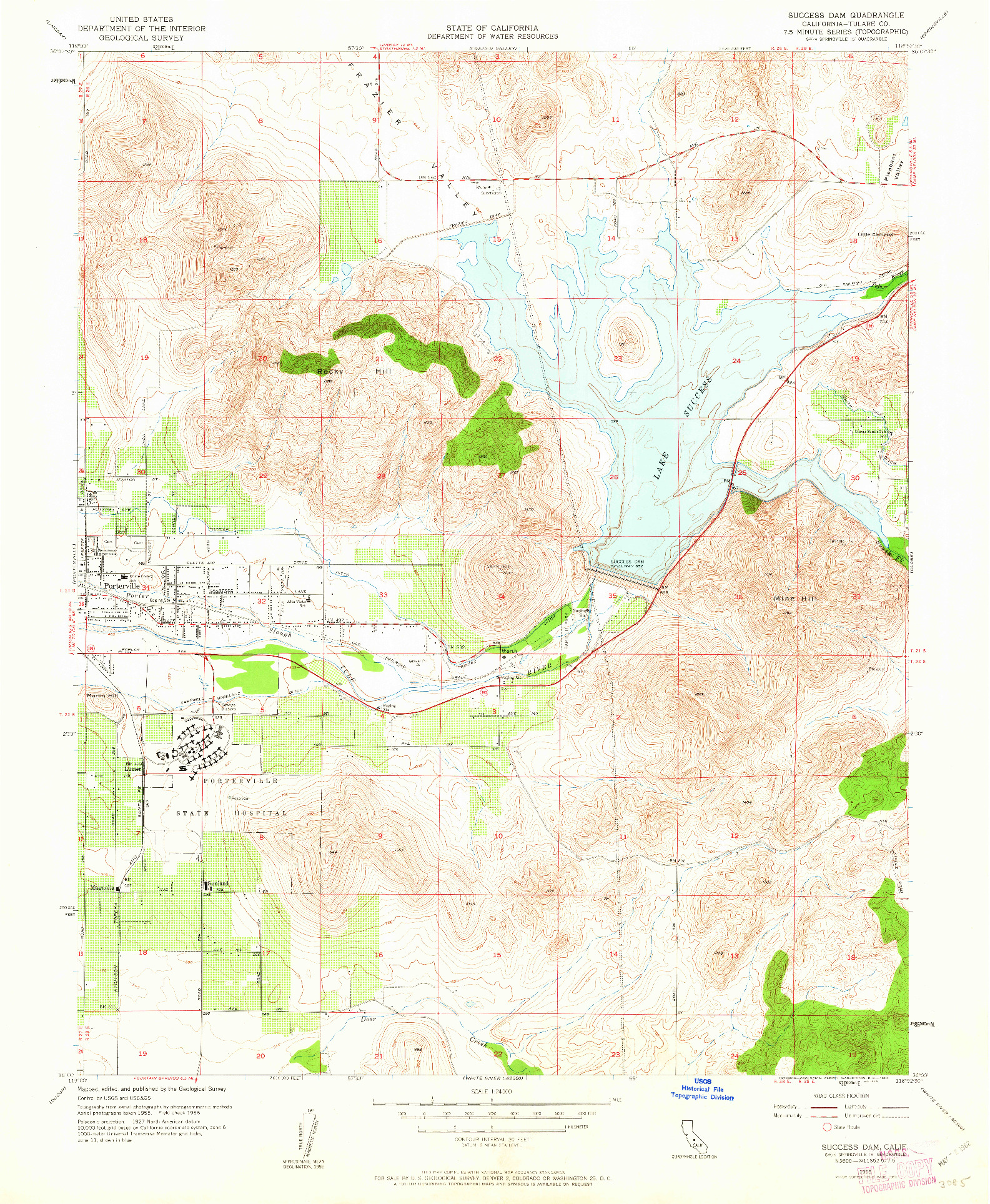 USGS 1:24000-SCALE QUADRANGLE FOR SUCCESS DAM, CA 1956