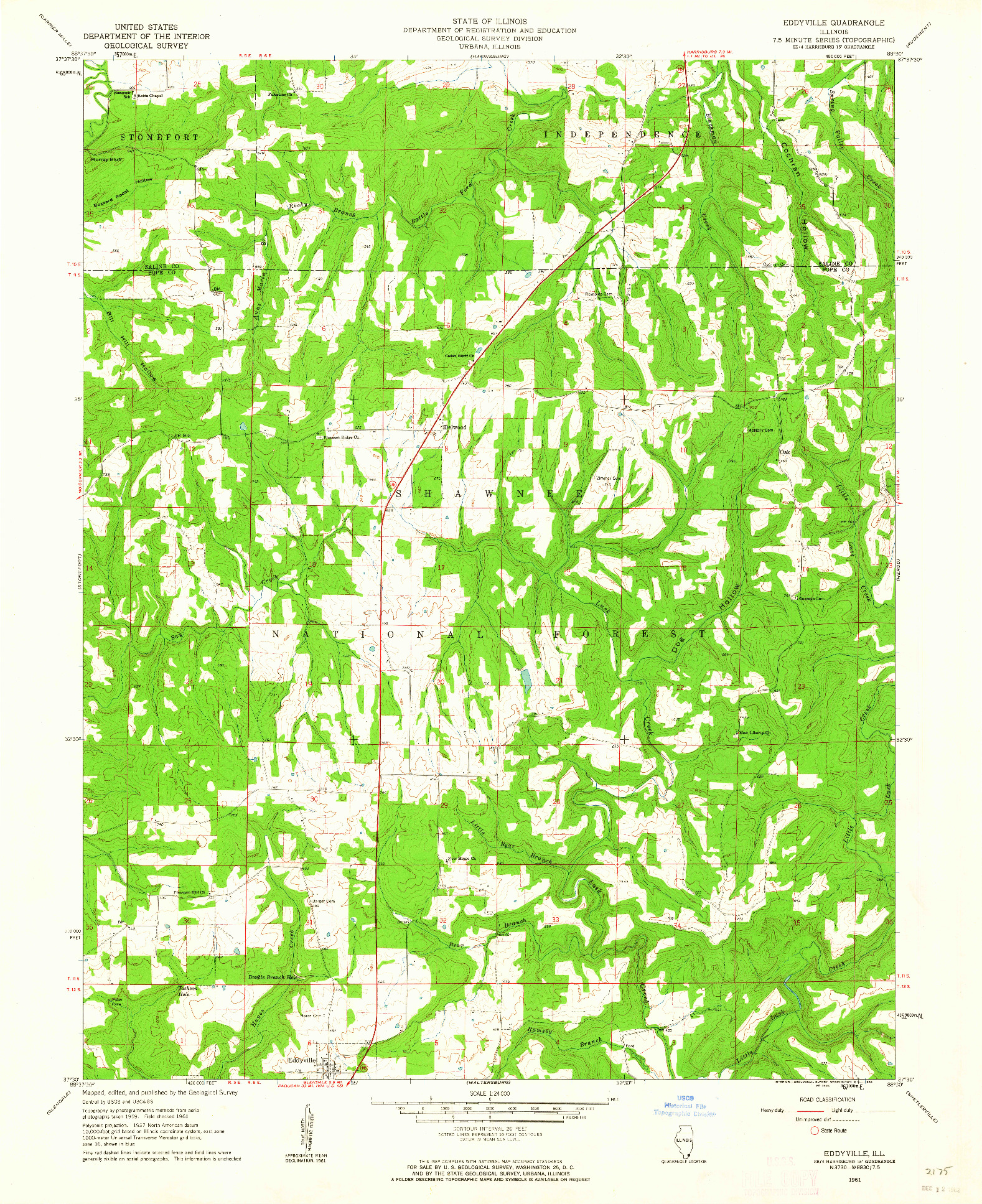 USGS 1:24000-SCALE QUADRANGLE FOR EDDYVILLE, IL 1961