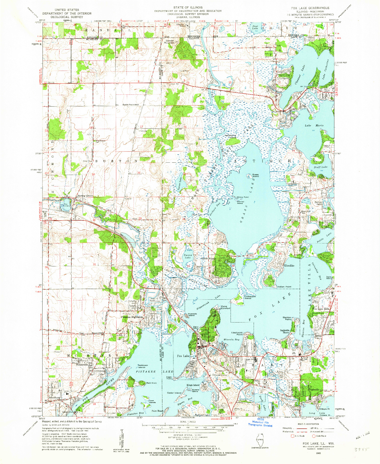 USGS 1:24000-SCALE QUADRANGLE FOR FOX LAKE, IL 1960