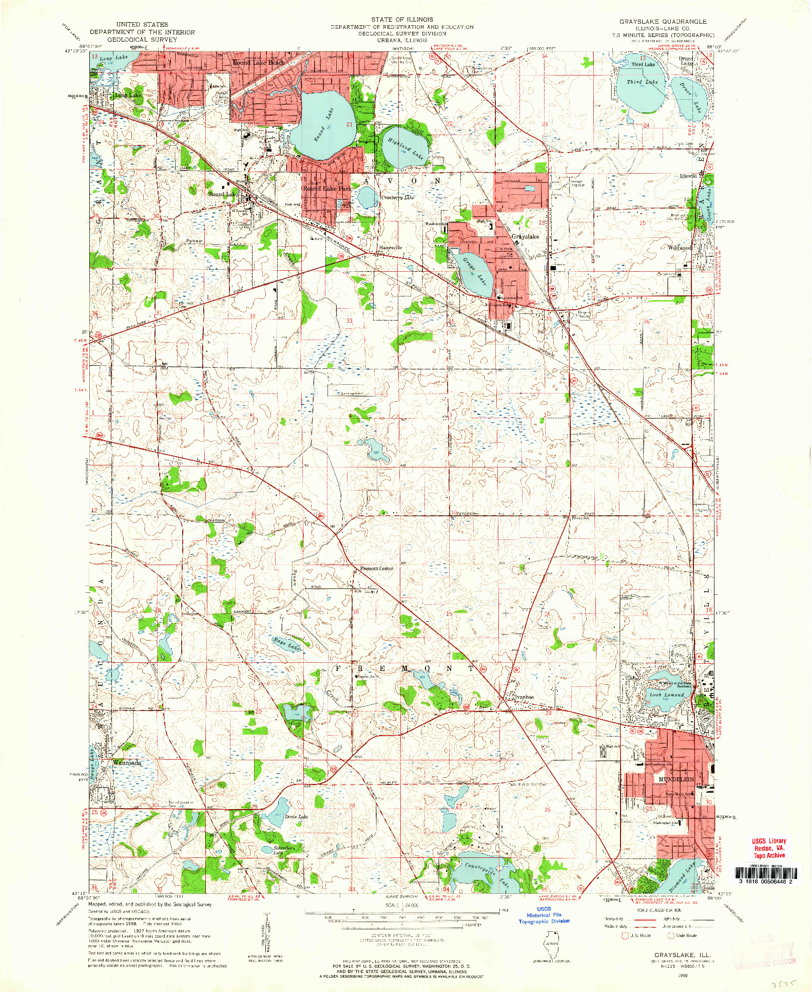 USGS 1:24000-SCALE QUADRANGLE FOR GRAYSLAKE, IL 1960