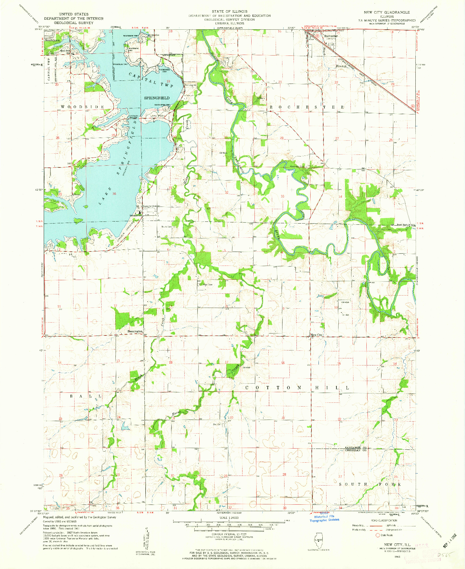 USGS 1:24000-SCALE QUADRANGLE FOR NEW CITY, IL 1961