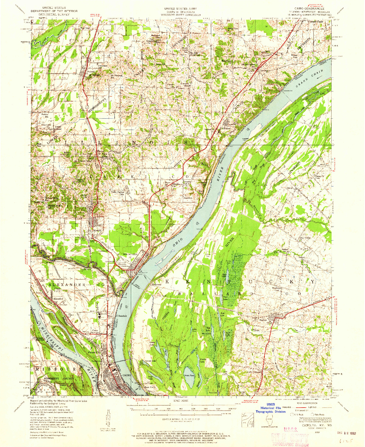 USGS 1:62500-SCALE QUADRANGLE FOR CAIRO, IL 1953