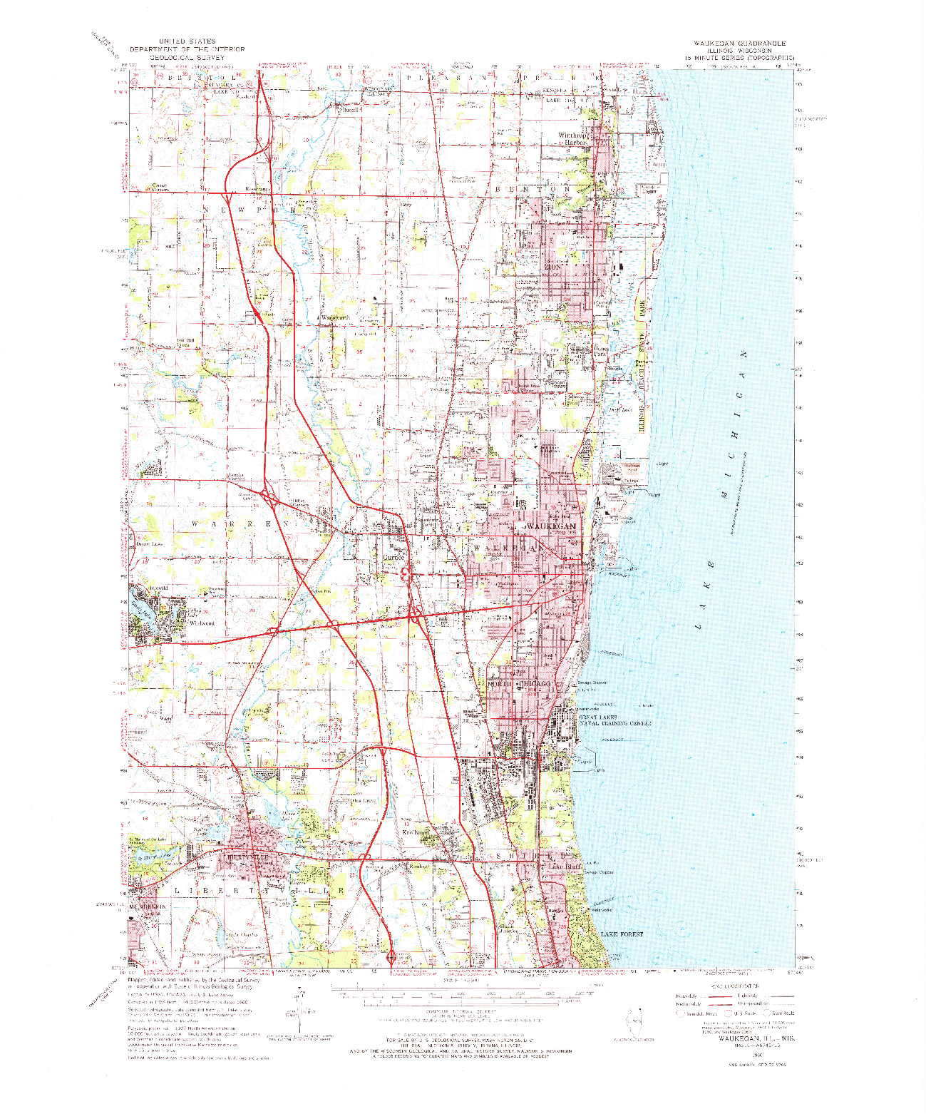 USGS 1:62500-SCALE QUADRANGLE FOR WAUKEGAN, IL 1960