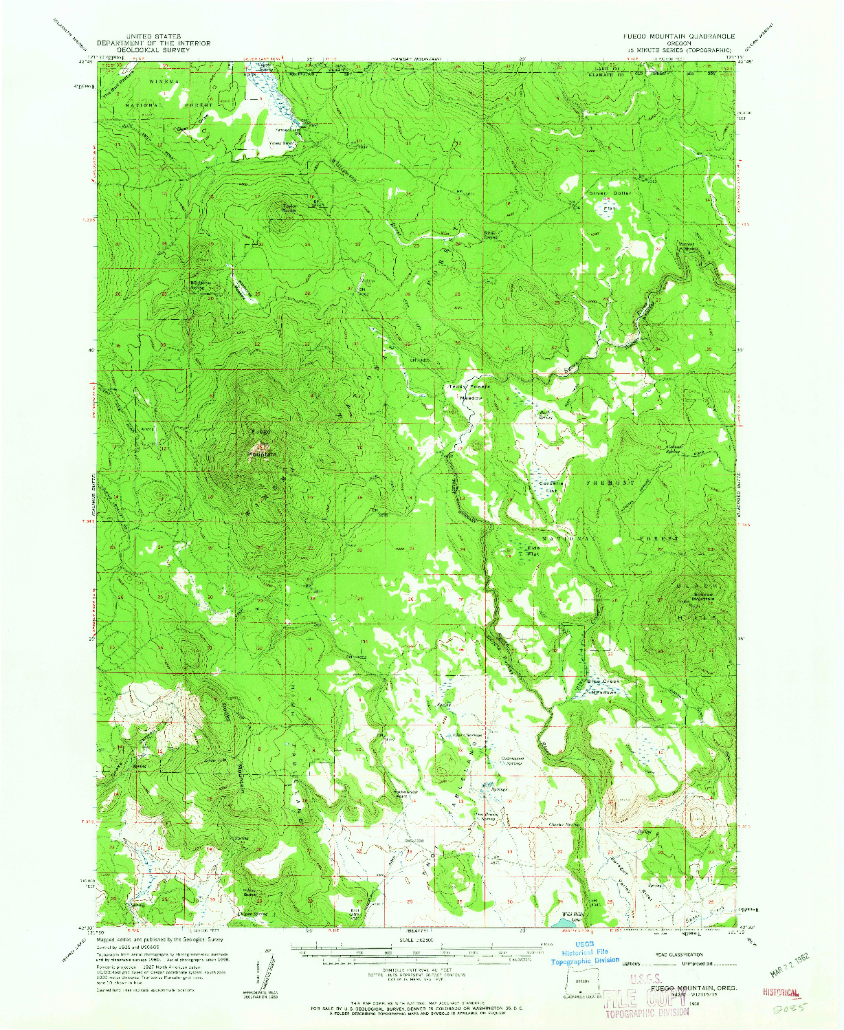 USGS 1:62500-SCALE QUADRANGLE FOR FUEGO MOUNTAIN, OR 1960