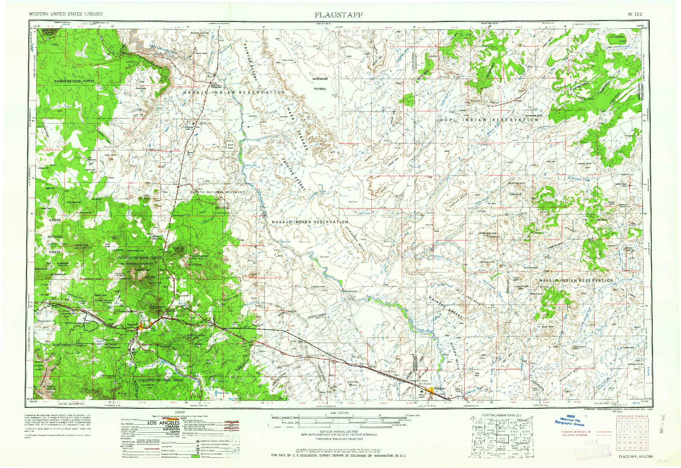 USGS 1:250000-SCALE QUADRANGLE FOR FLAGSTAFF, AZ 1962