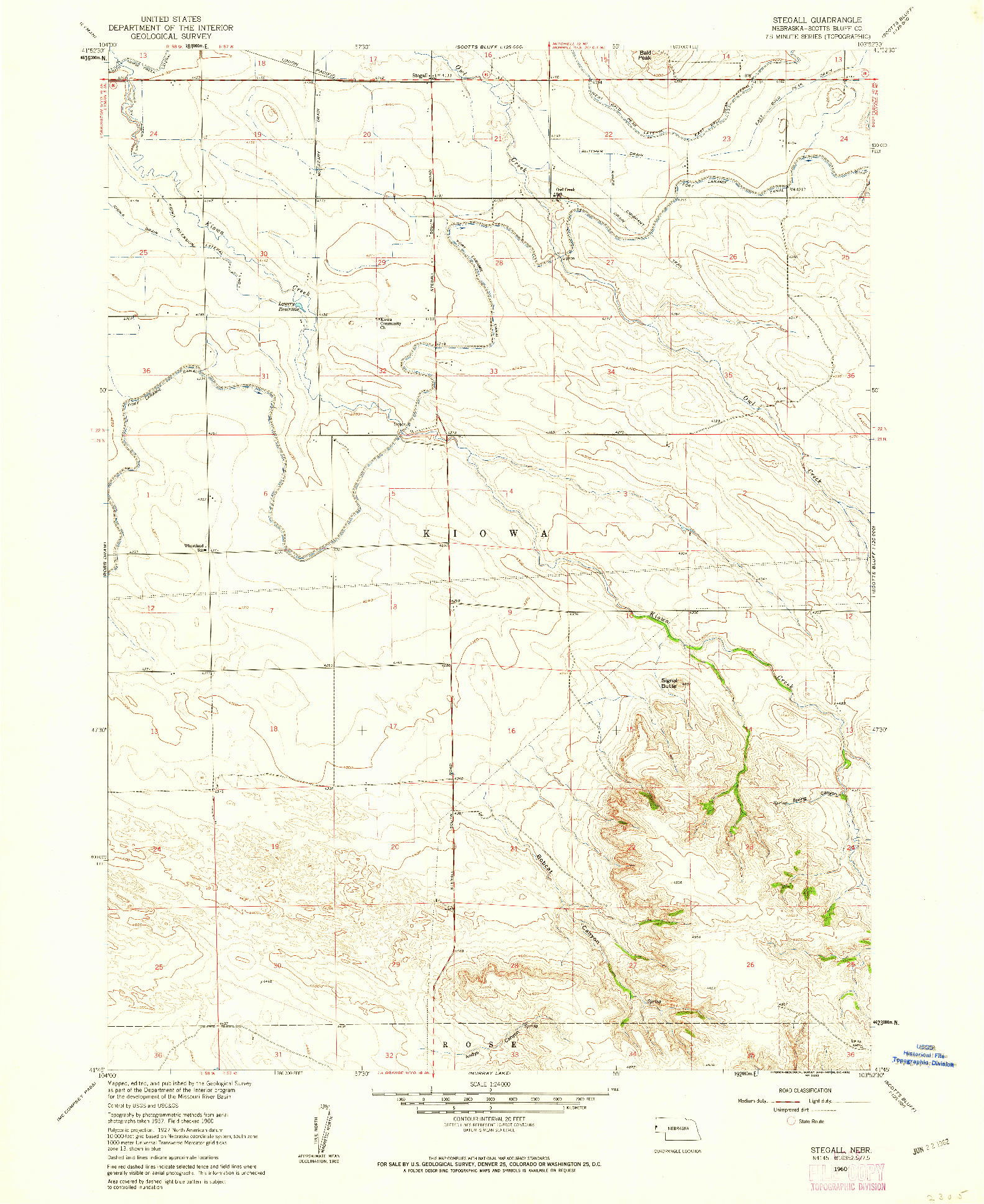 USGS 1:24000-SCALE QUADRANGLE FOR STEGALL, NE 1960