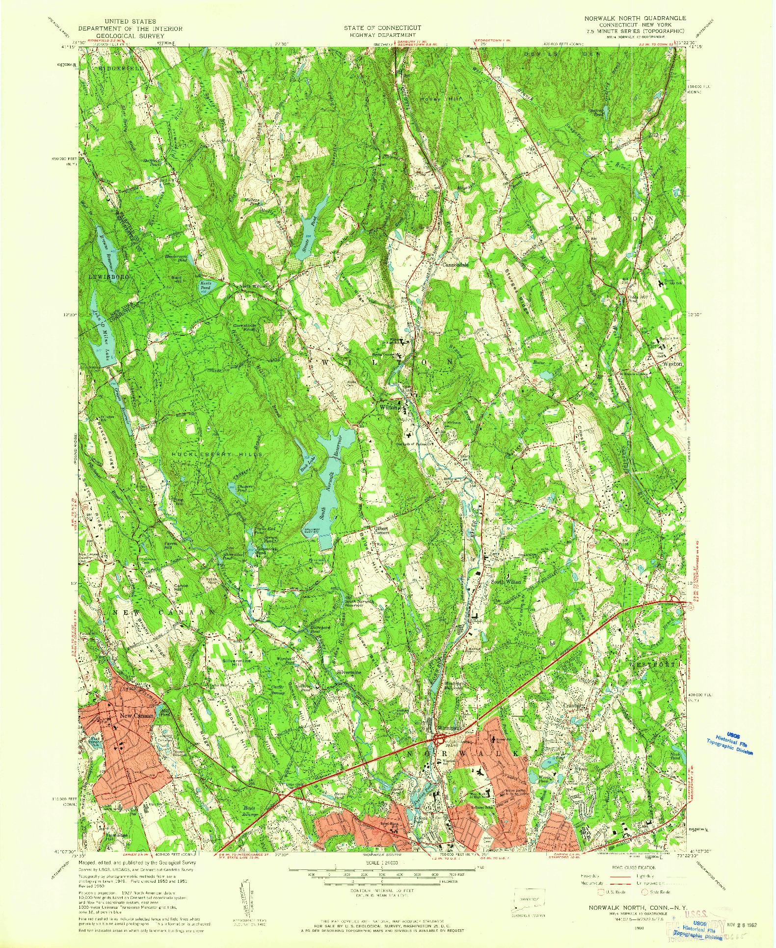 USGS 1:24000-SCALE QUADRANGLE FOR NORWALK NORTH, CT 1960