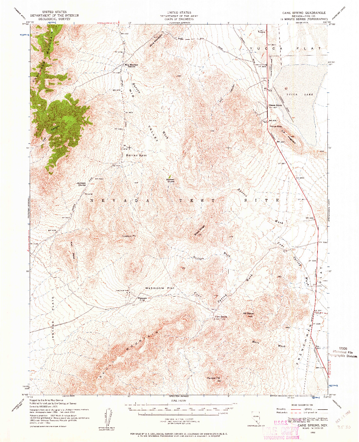 USGS 1:62500-SCALE QUADRANGLE FOR CANE SPRING, NV 1952