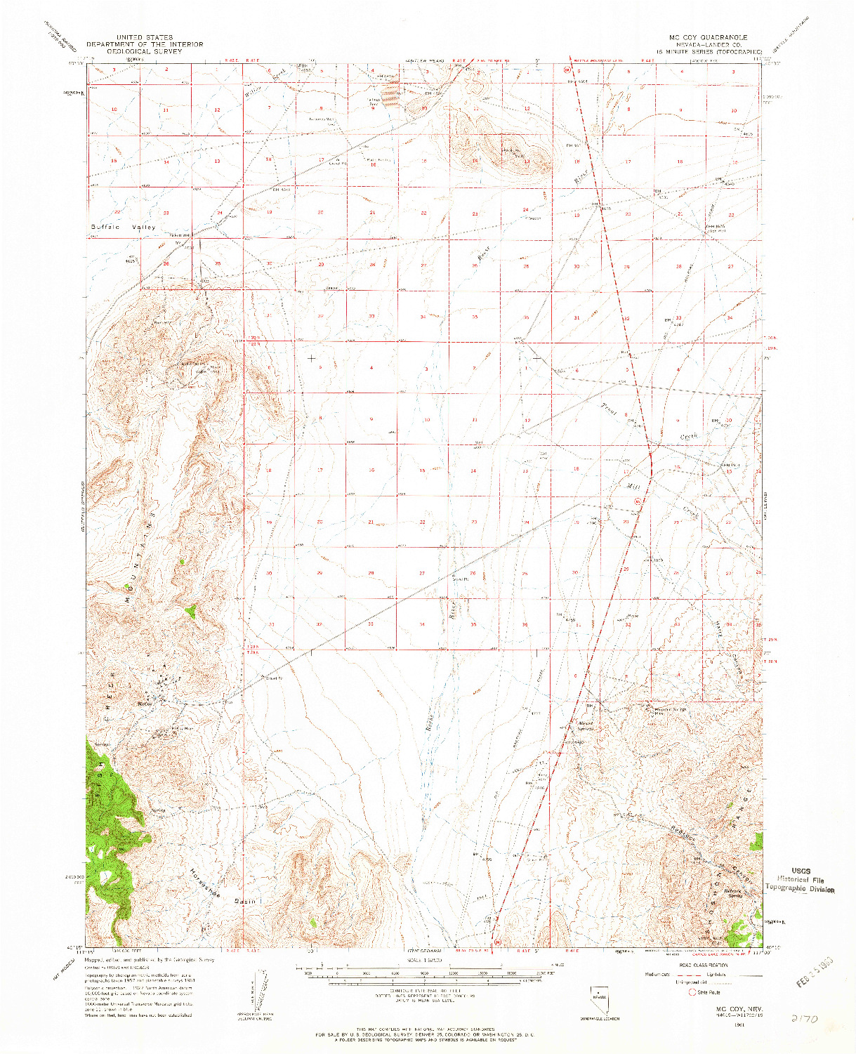 USGS 1:62500-SCALE QUADRANGLE FOR MCCOY, NV 1961