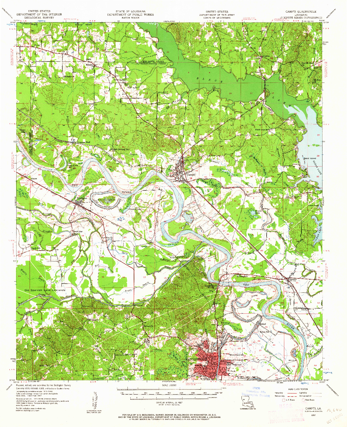 USGS 1:62500-SCALE QUADRANGLE FOR CAMPTI, LA 1957