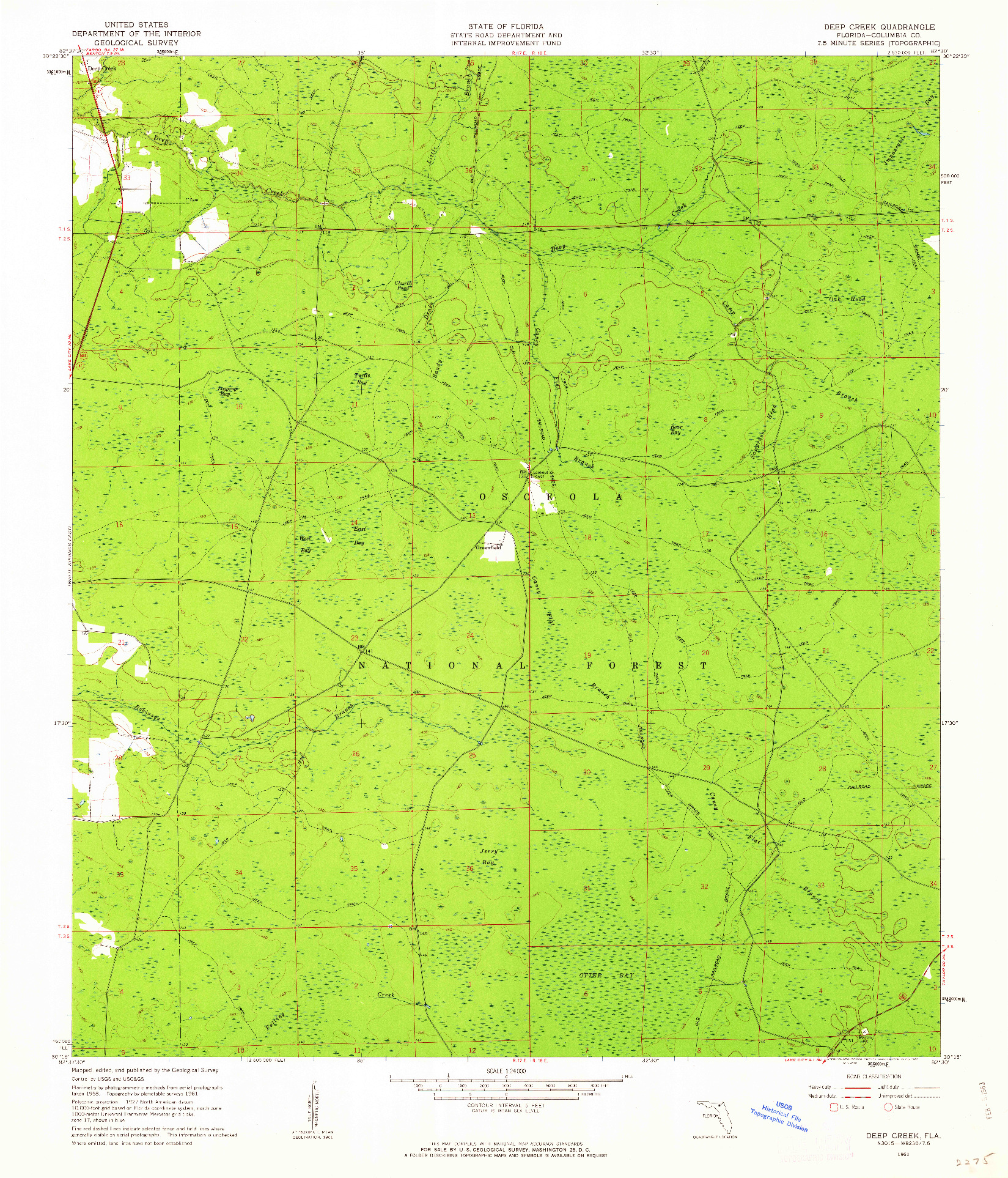 USGS 1:24000-SCALE QUADRANGLE FOR DEEP CREEK, FL 1961