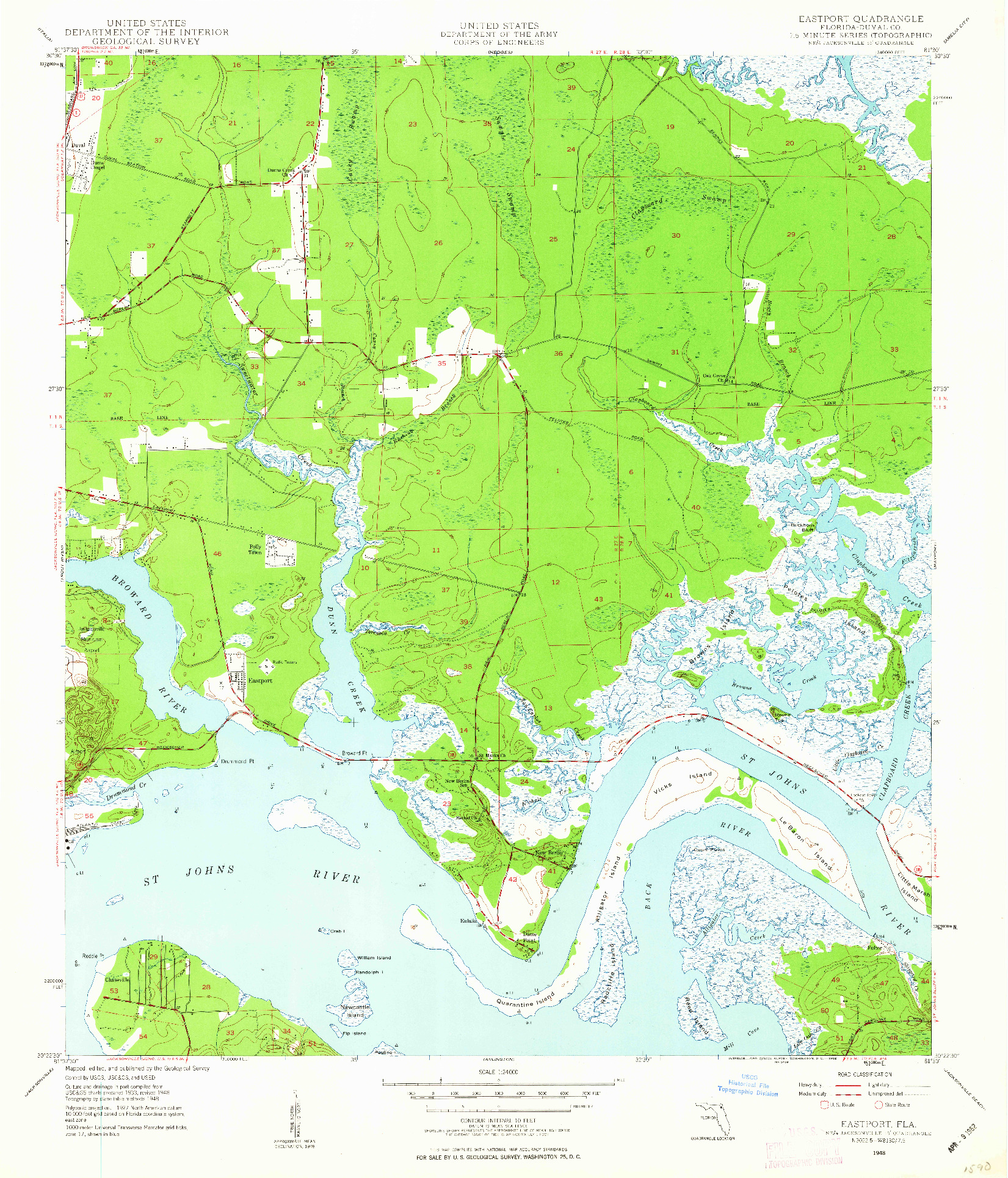USGS 1:24000-SCALE QUADRANGLE FOR EASTPORT, FL 1948