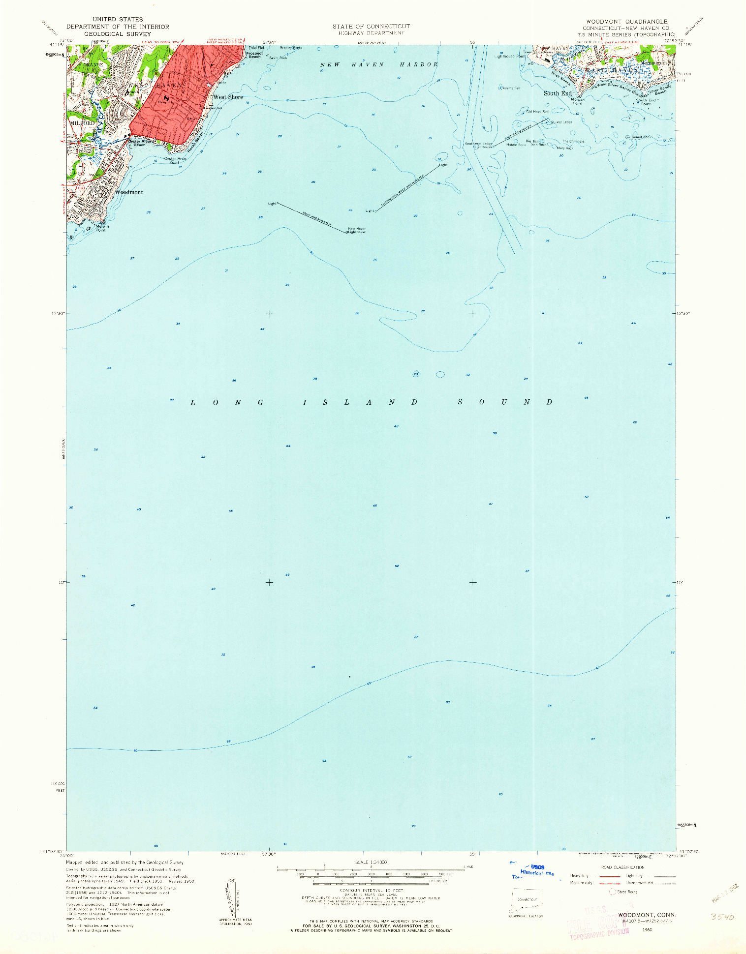 USGS 1:24000-SCALE QUADRANGLE FOR WOODMONT, CT 1960