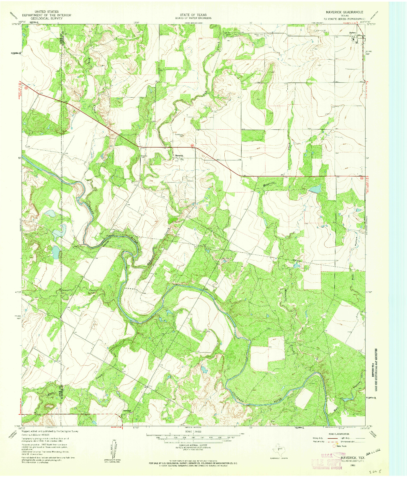 USGS 1:24000-SCALE QUADRANGLE FOR MAVERICK, TX 1961