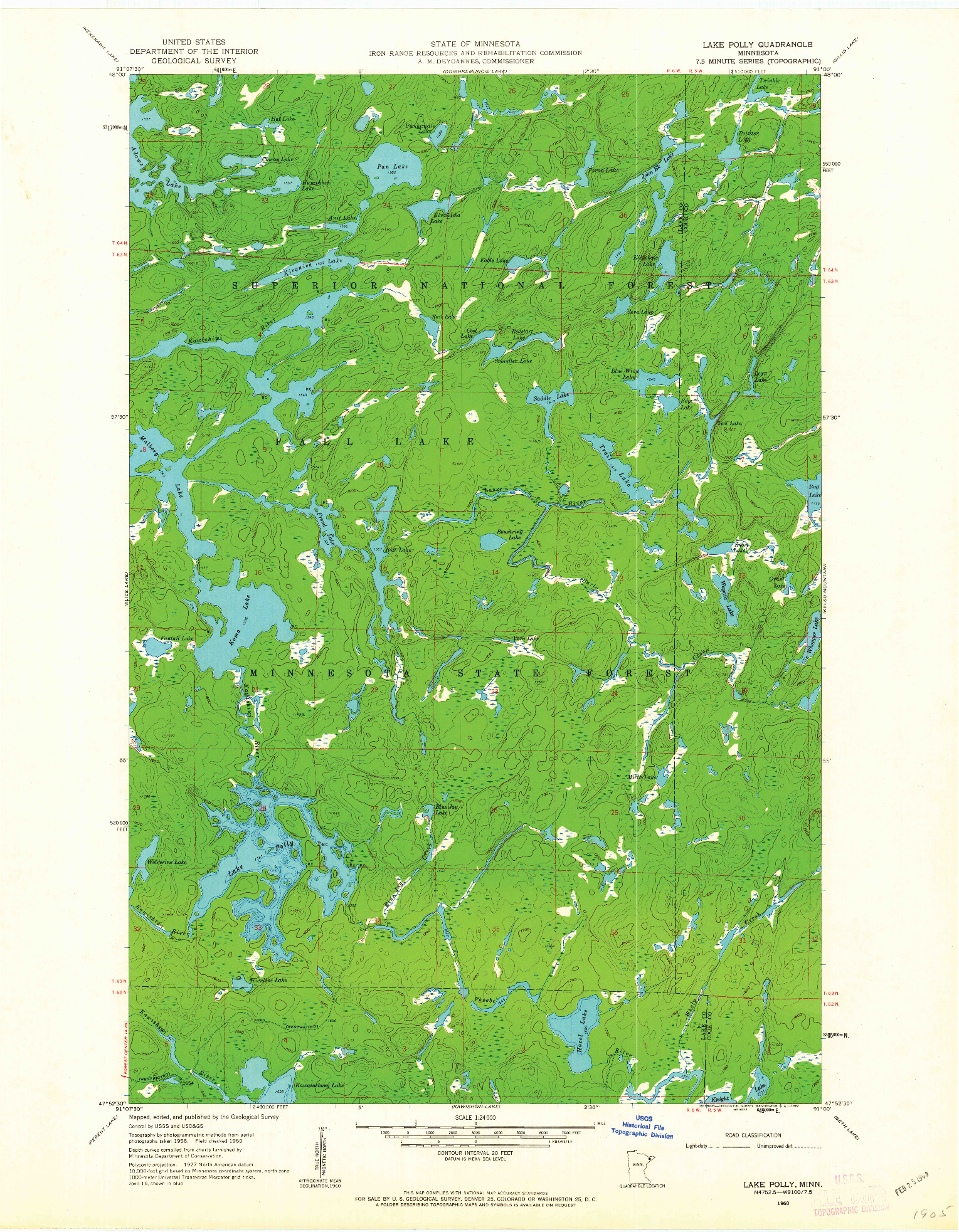 USGS 1:24000-SCALE QUADRANGLE FOR LAKE POLLY, MN 1960