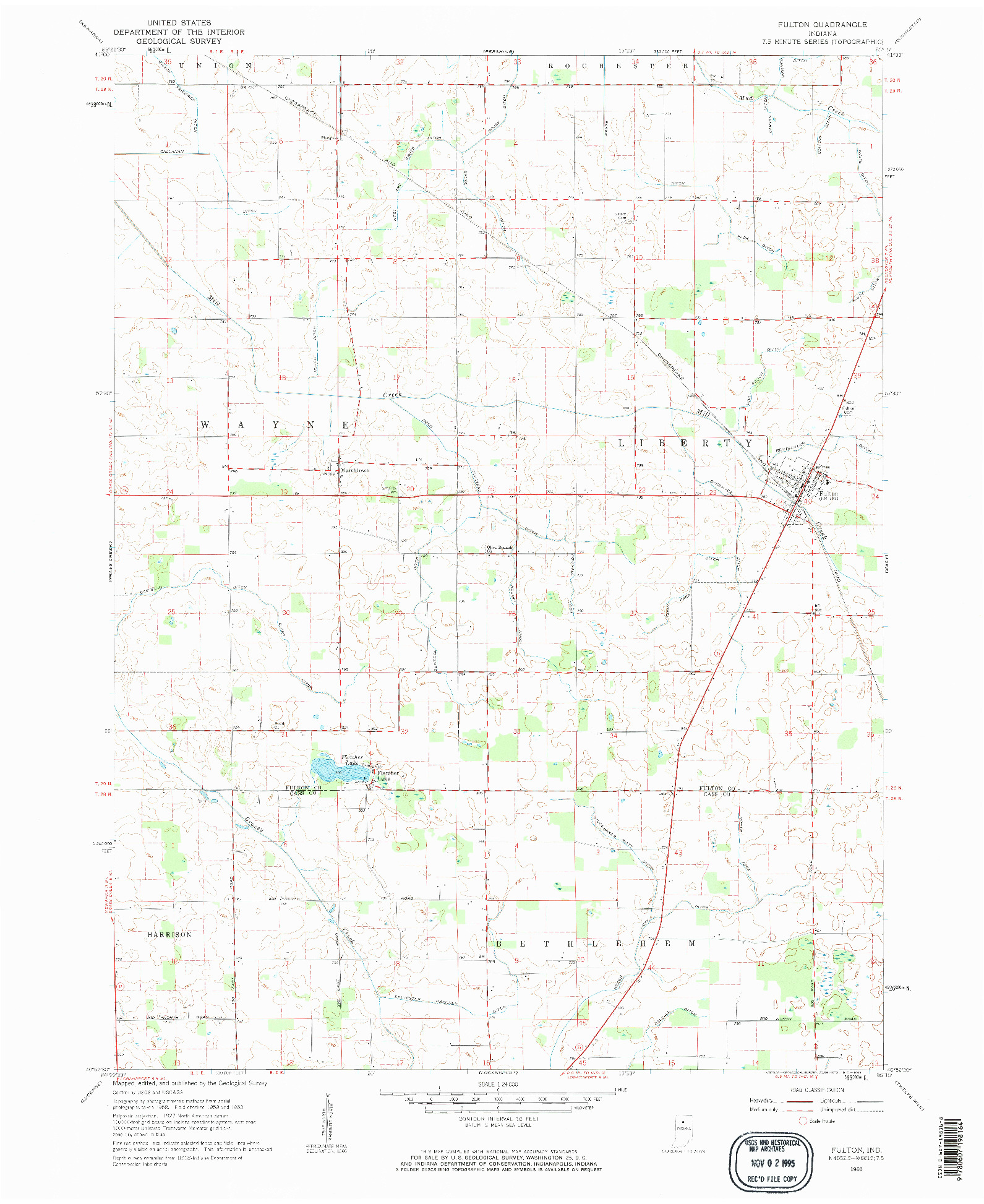 USGS 1:24000-SCALE QUADRANGLE FOR FULTON, IN 1960