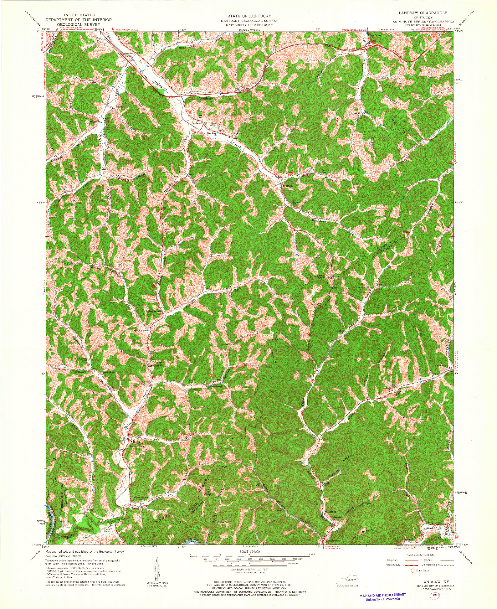 USGS 1:24000-SCALE QUADRANGLE FOR LANDSAW, KY 1961