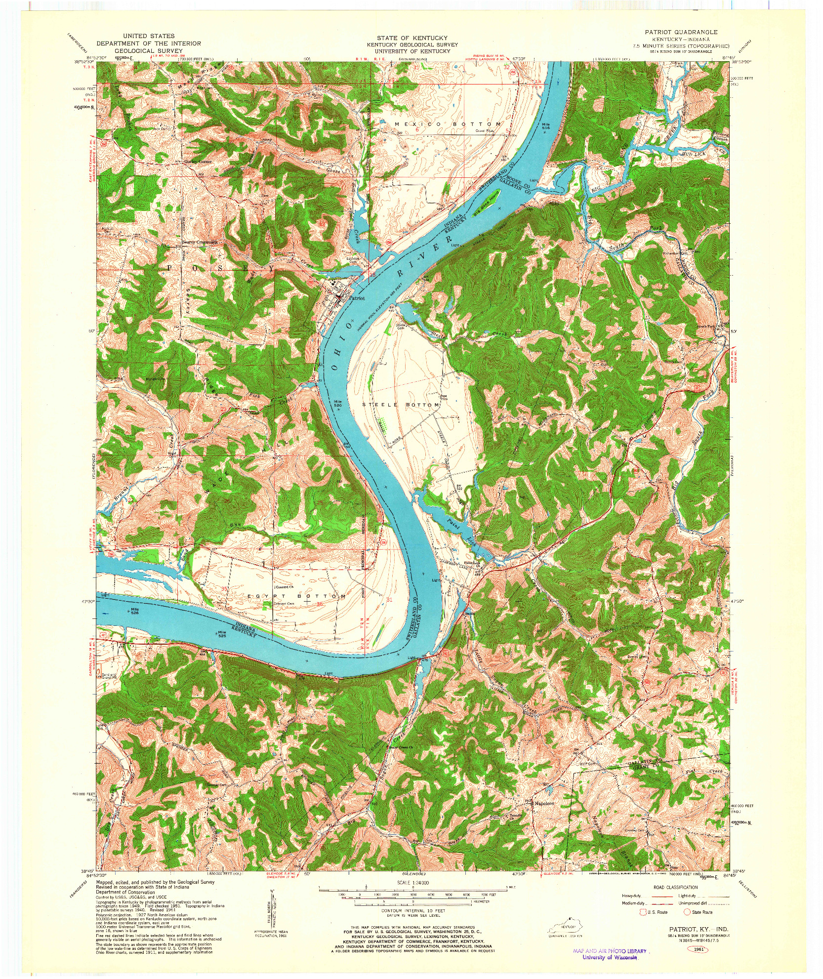 USGS 1:24000-SCALE QUADRANGLE FOR PATRIOT, KY 1961