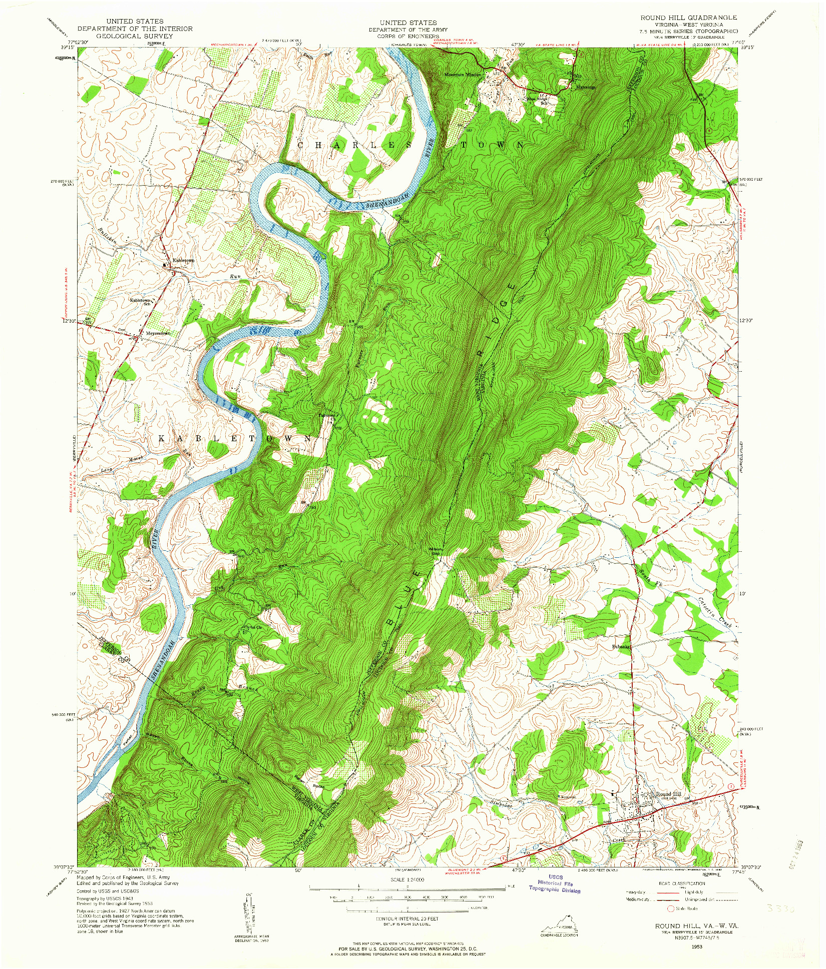 USGS 1:24000-SCALE QUADRANGLE FOR ROSE HILL, VA 1953