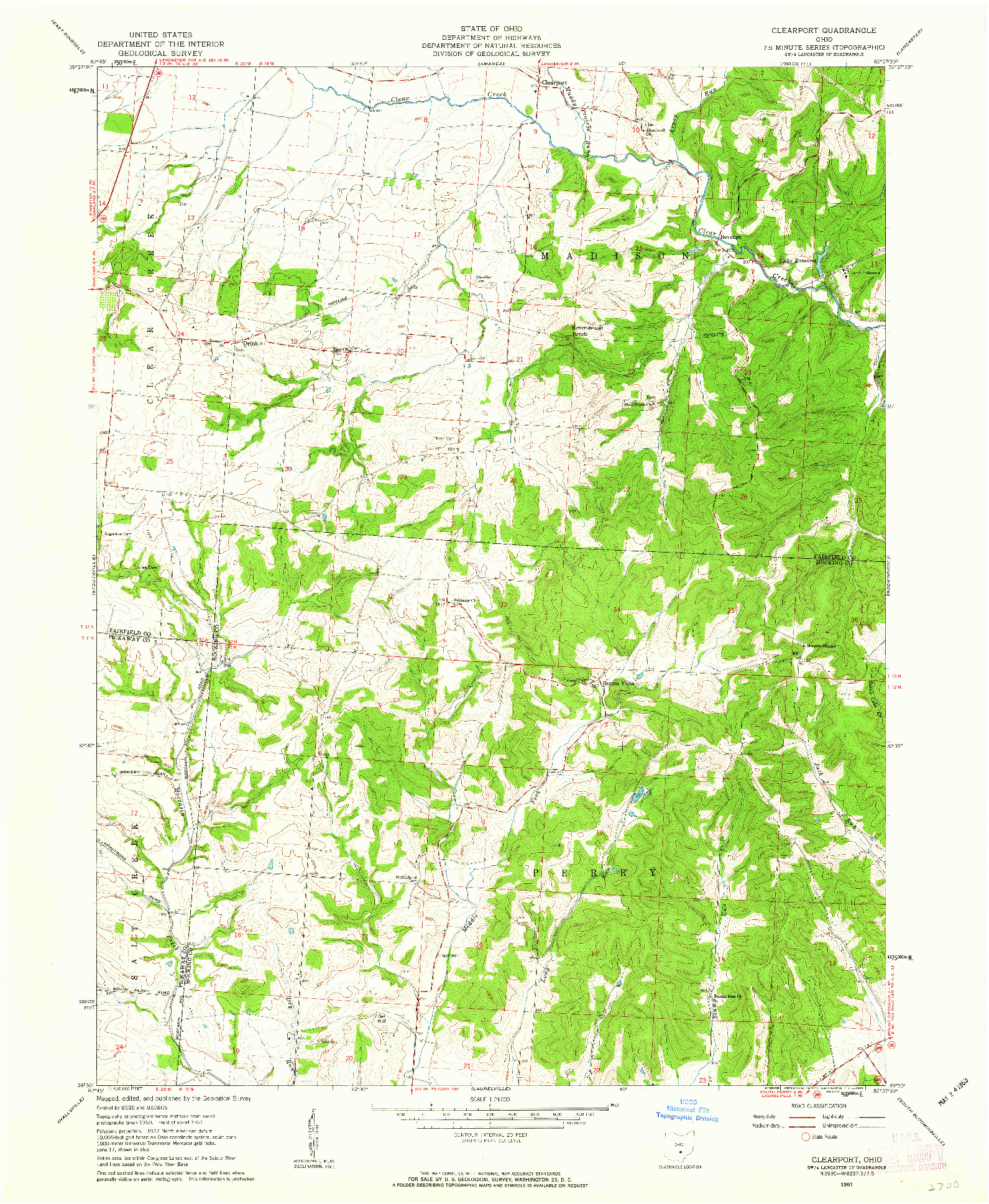 USGS 1:24000-SCALE QUADRANGLE FOR CLEARPORT, OH 1961