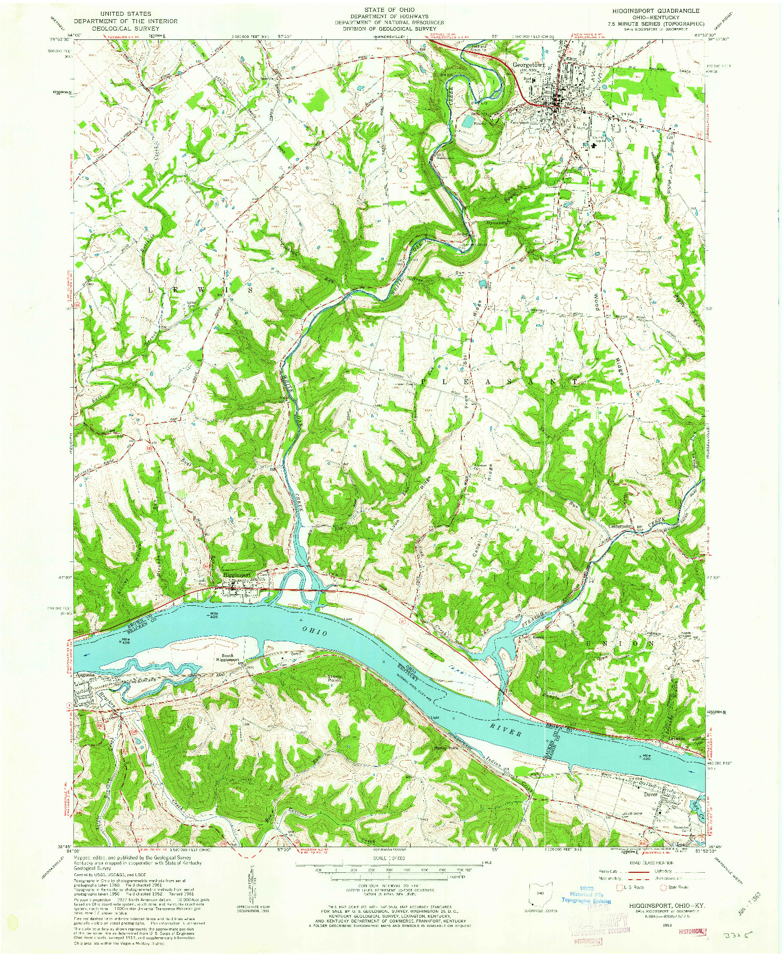 USGS 1:24000-SCALE QUADRANGLE FOR HIGGINSPORT, OH 1961