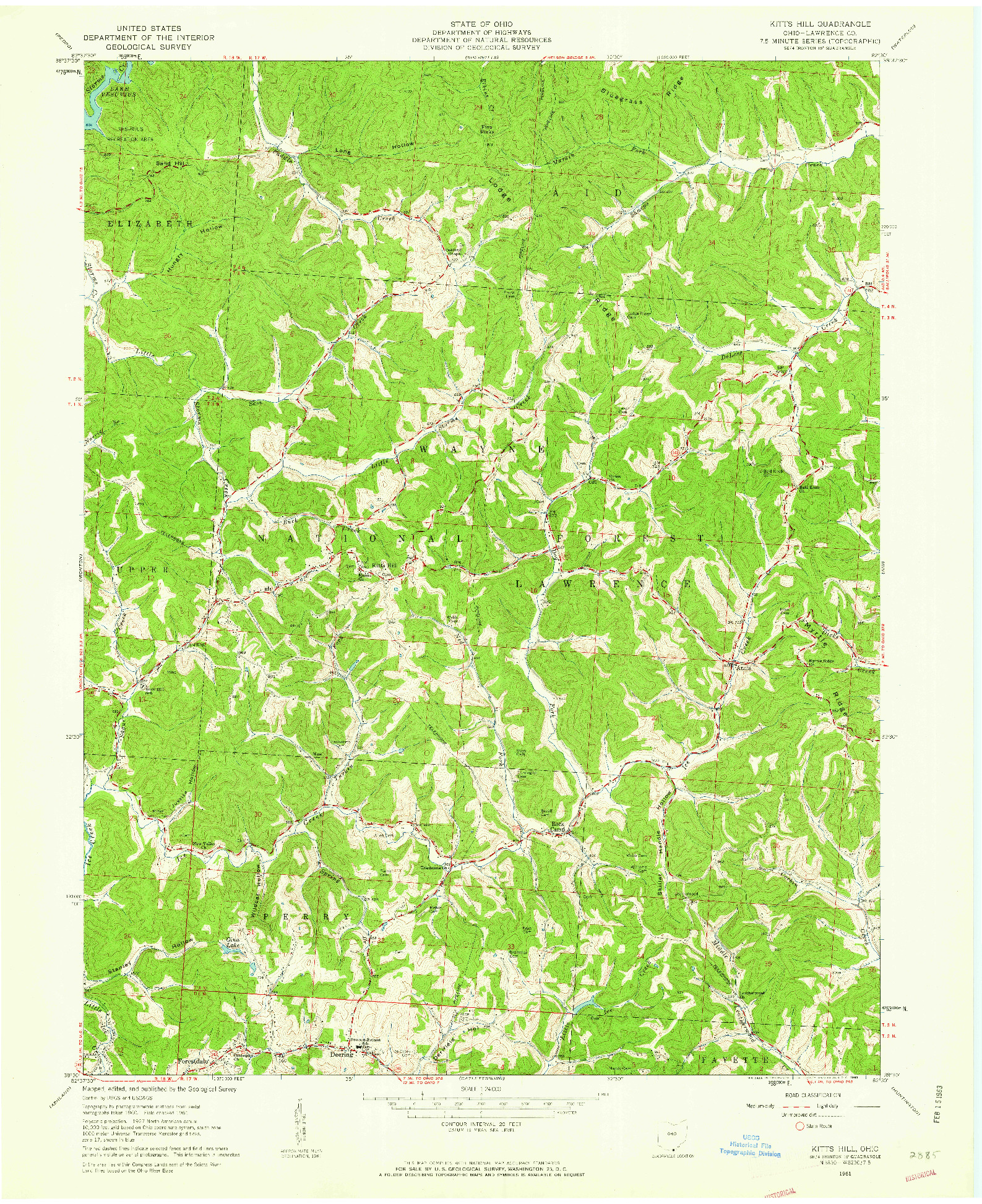 USGS 1:24000-SCALE QUADRANGLE FOR KITTS HILL, OH 1961