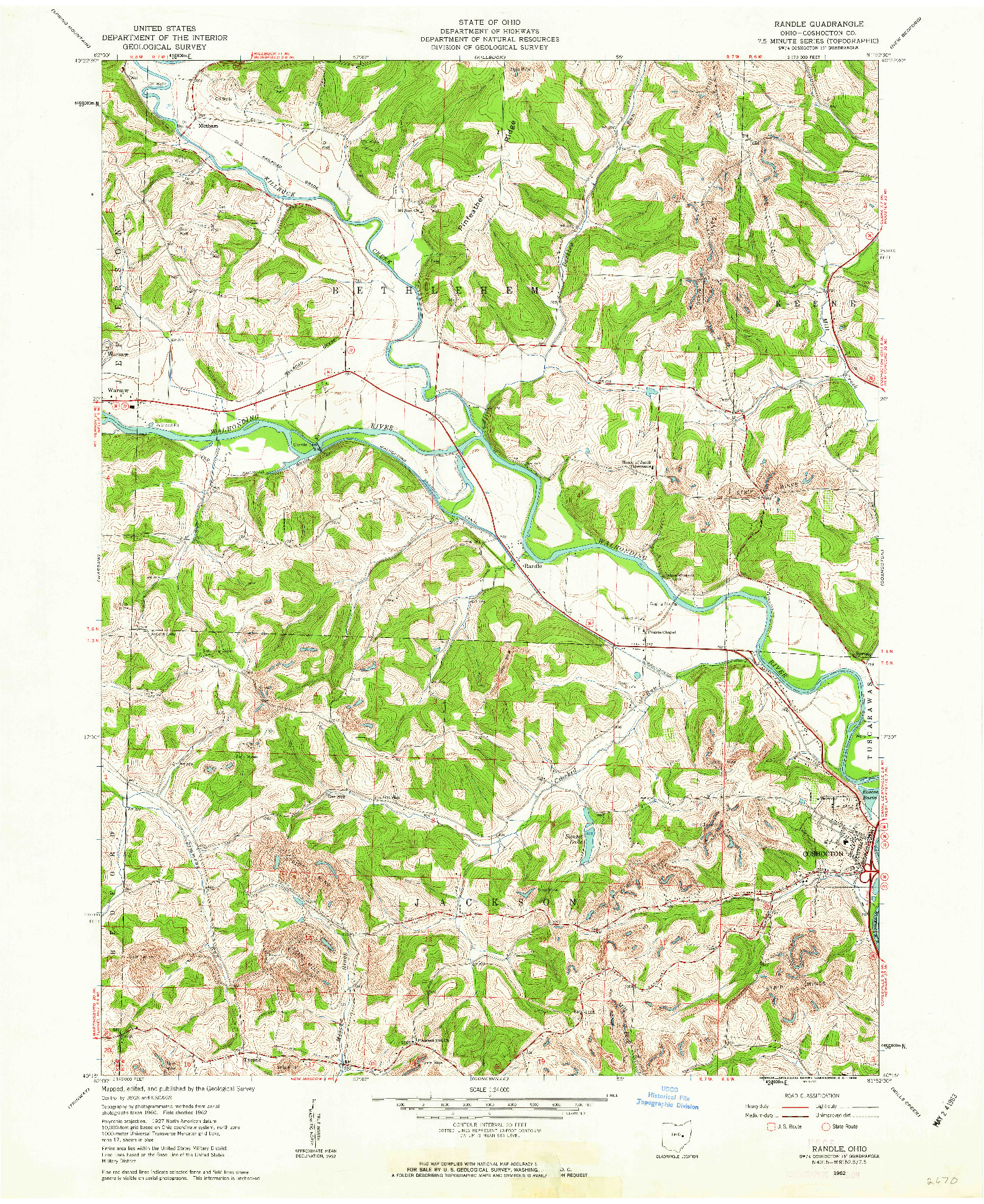 USGS 1:24000-SCALE QUADRANGLE FOR RANDLE, OH 1962