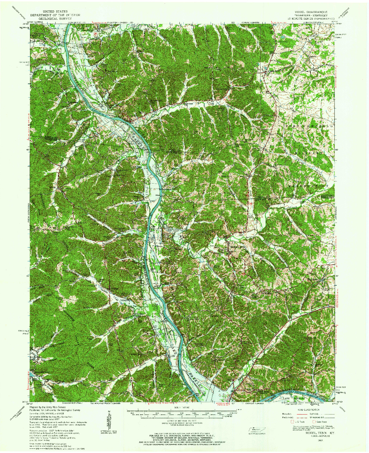 USGS 1:62500-SCALE QUADRANGLE FOR MODEL, TN 1957