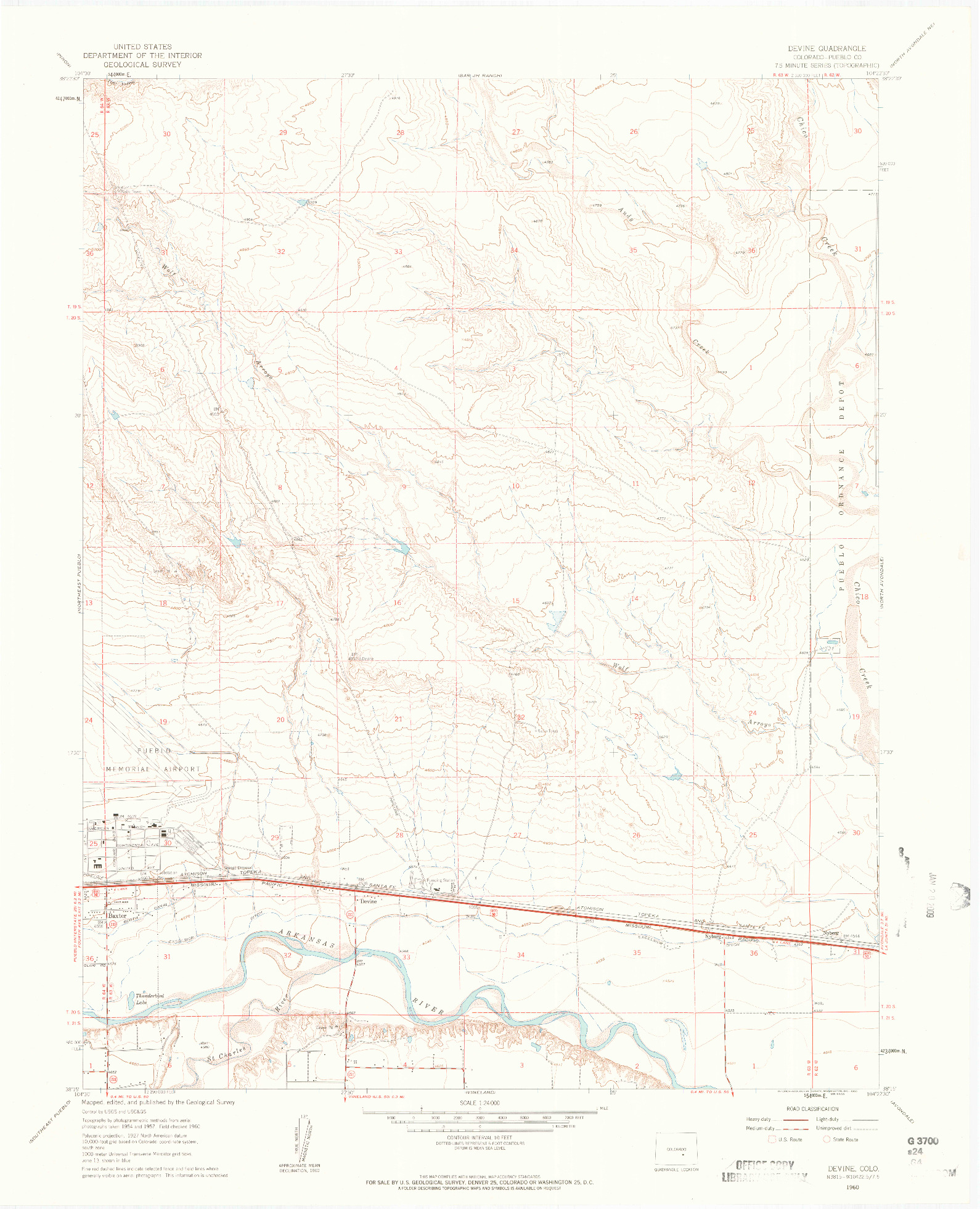 USGS 1:24000-SCALE QUADRANGLE FOR DEVINE, CO 1960