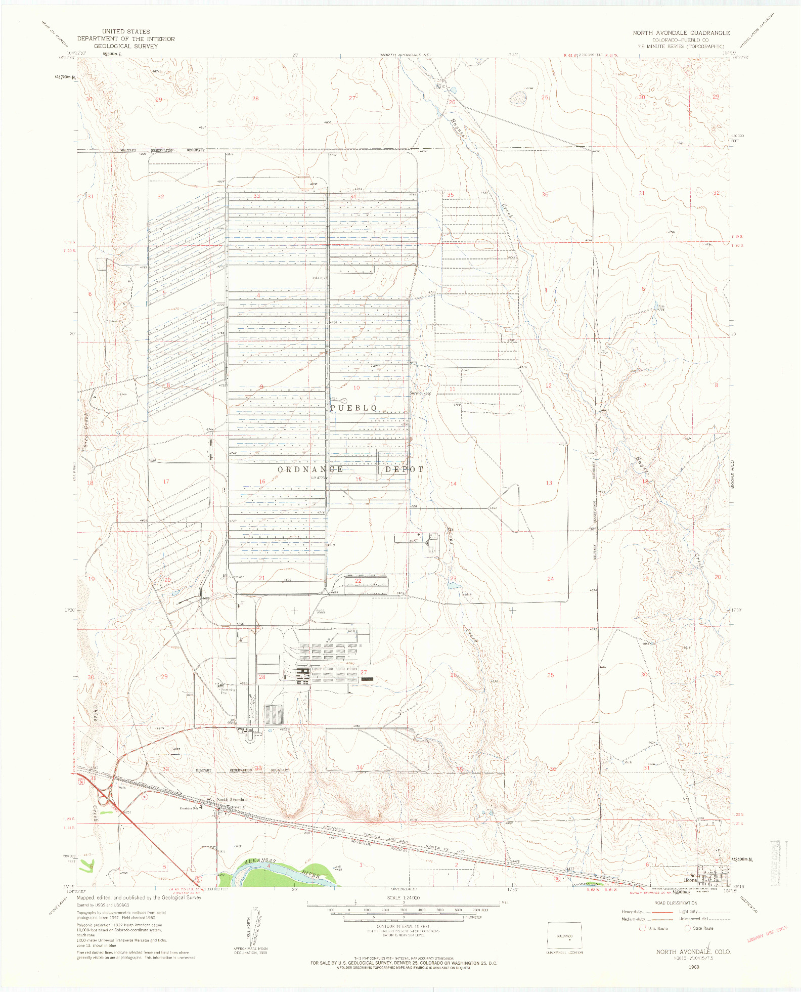 USGS 1:24000-SCALE QUADRANGLE FOR NORTH AVONDALE, CO 1960