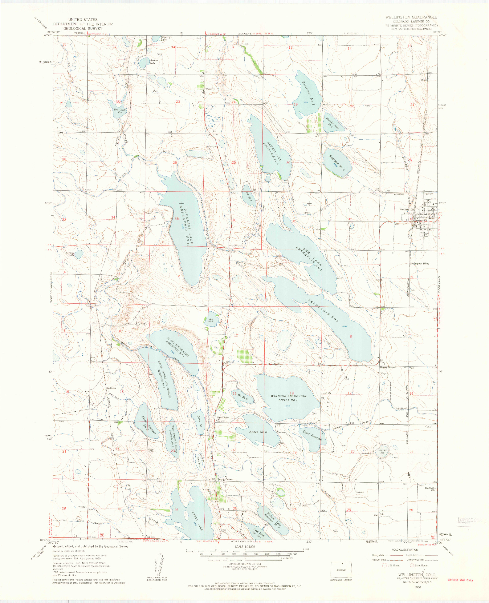 USGS 1:24000-SCALE QUADRANGLE FOR WELLINGTON, CO 1960