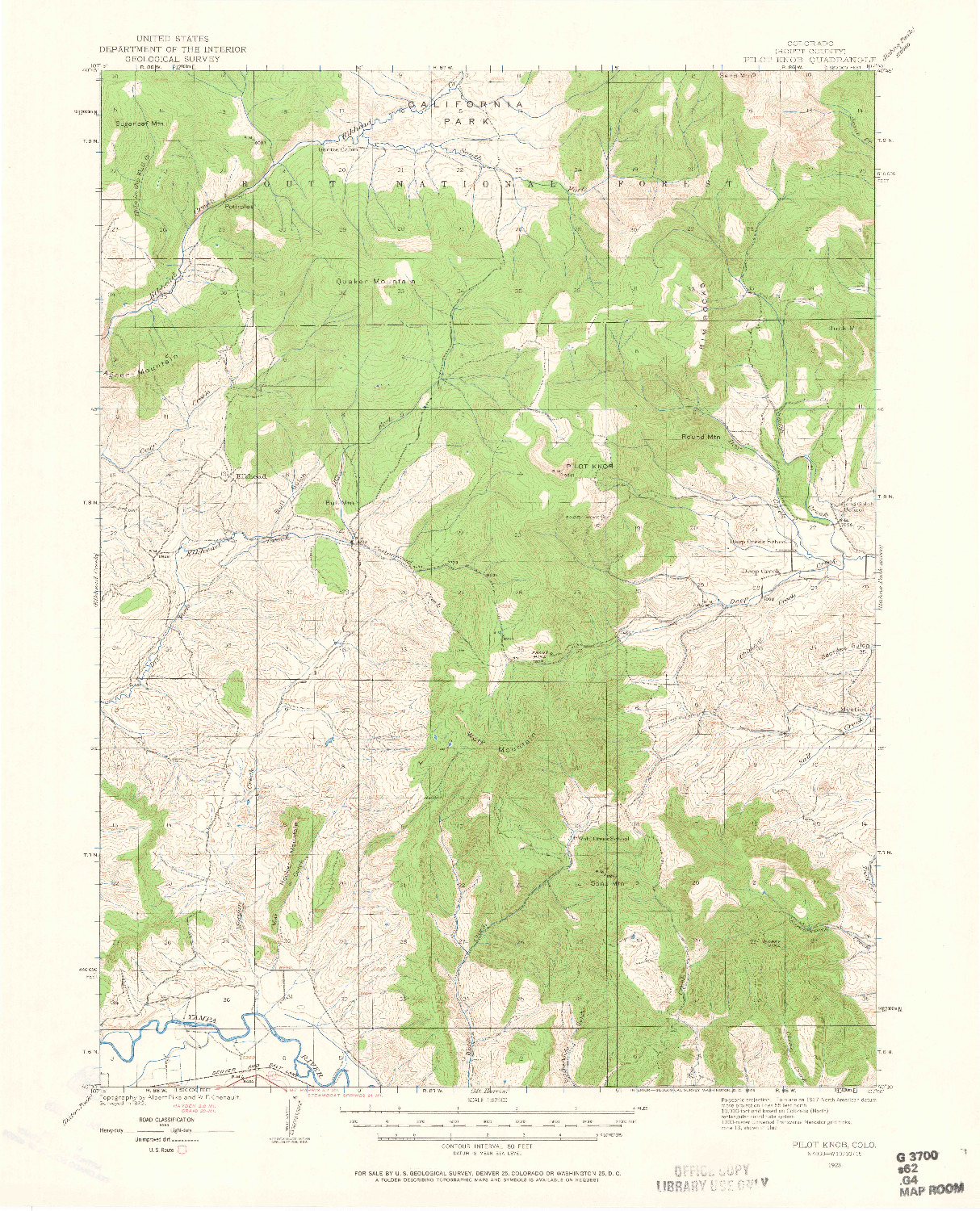 USGS 1:62500-SCALE QUADRANGLE FOR PILOT KNOB, CO 1923