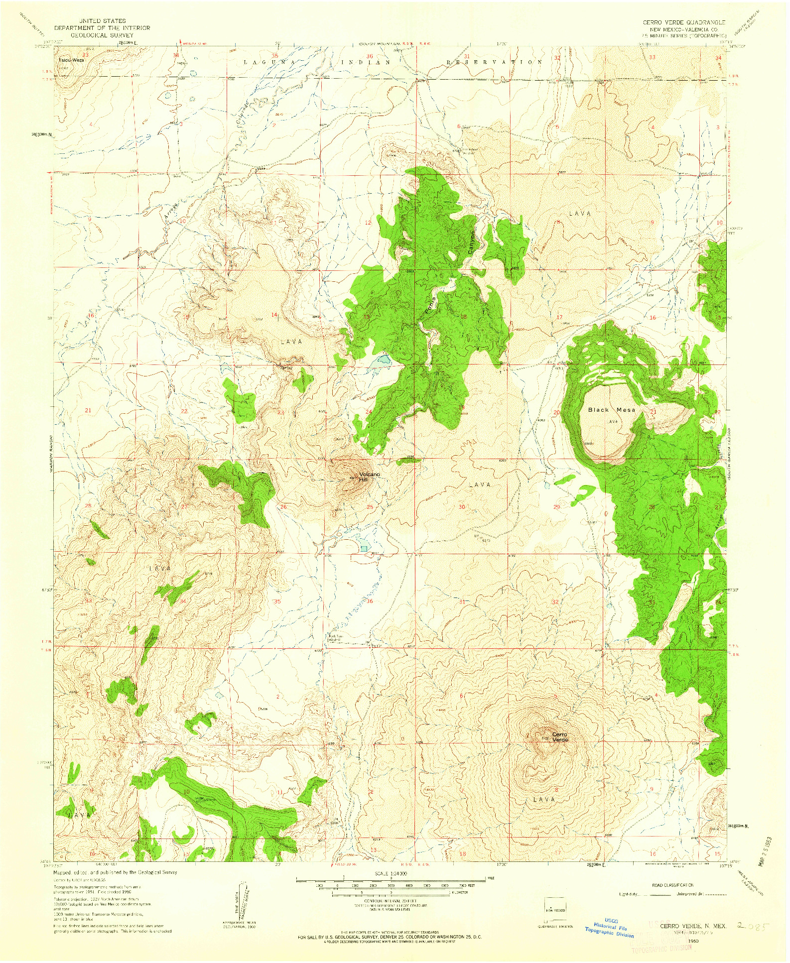 USGS 1:24000-SCALE QUADRANGLE FOR CERRO VERDE, NM 1960