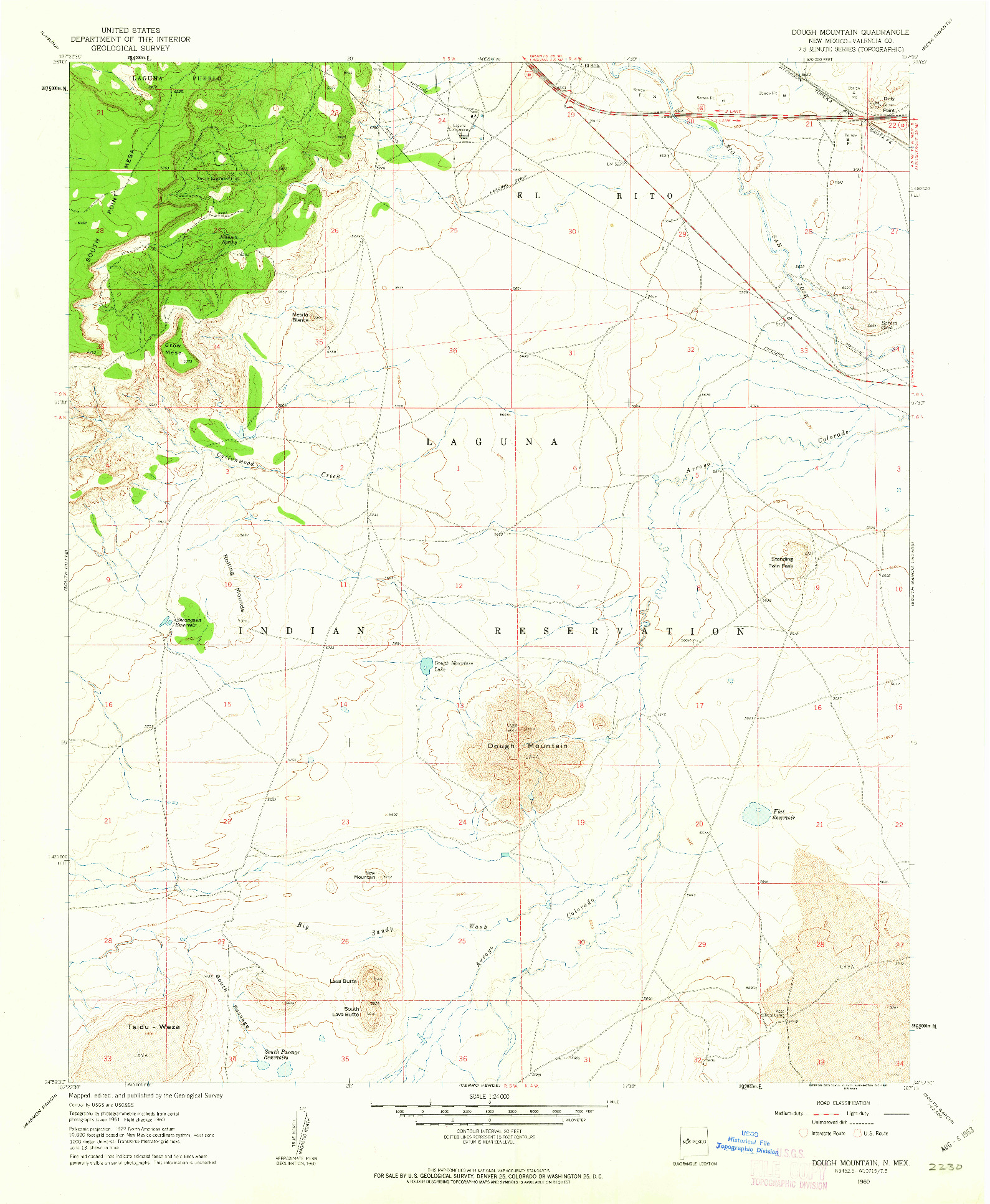 USGS 1:24000-SCALE QUADRANGLE FOR DOUGH MOUNTAIN, NM 1960
